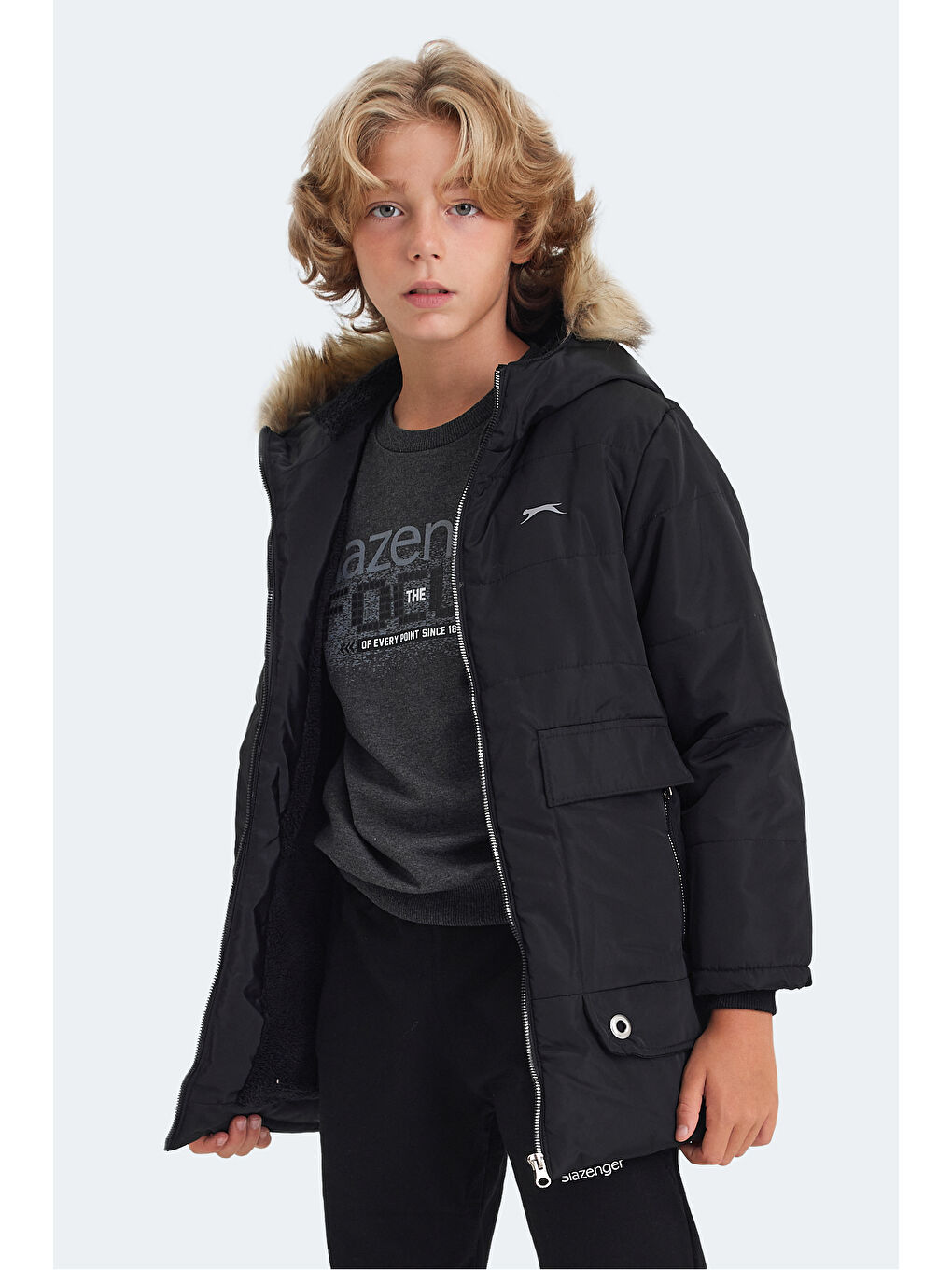 CAMELIA Unisex Çocuk Mont Kaban Siyah-2