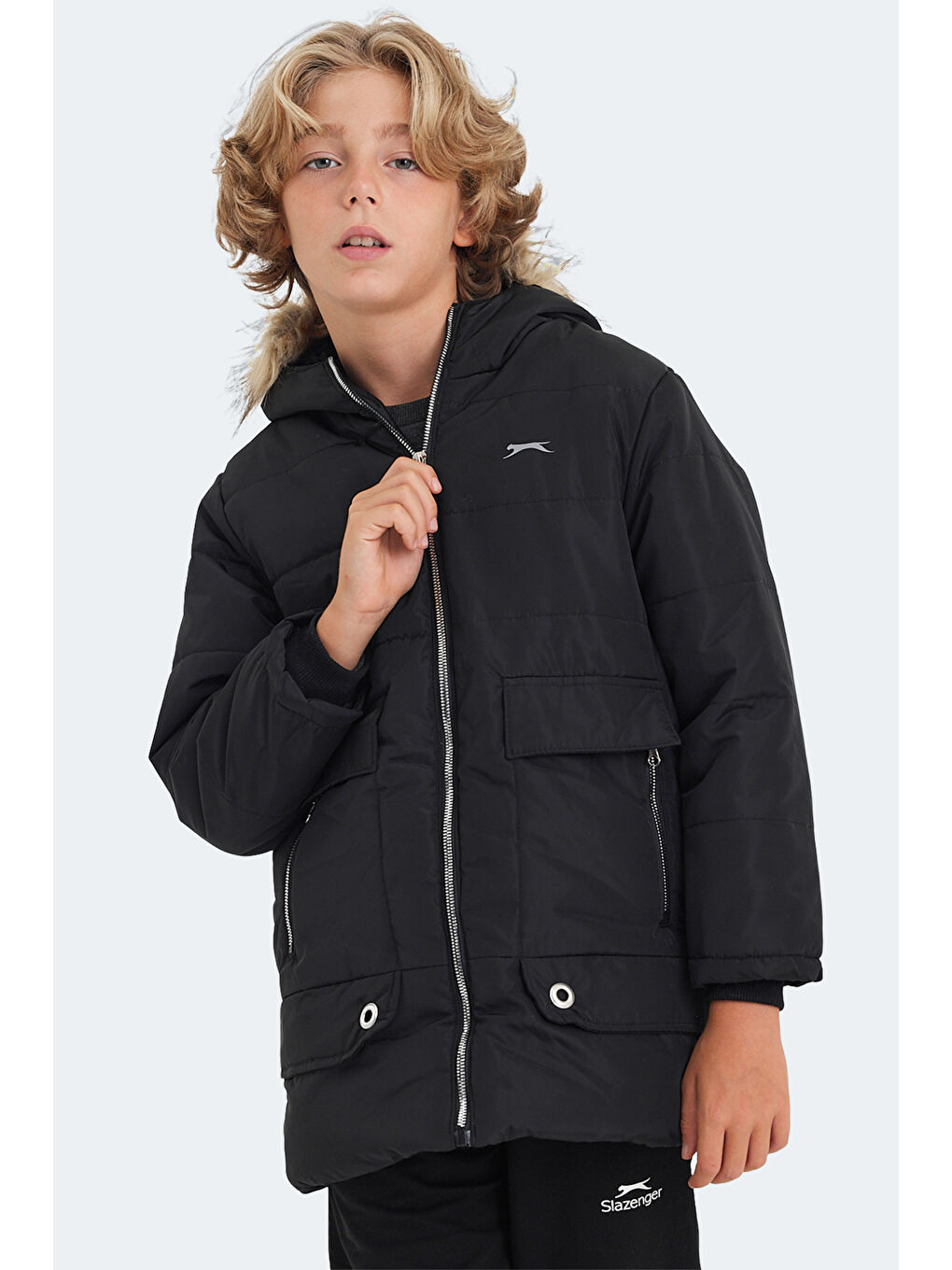 CAMELIA Unisex Çocuk Mont Kaban Siyah-4