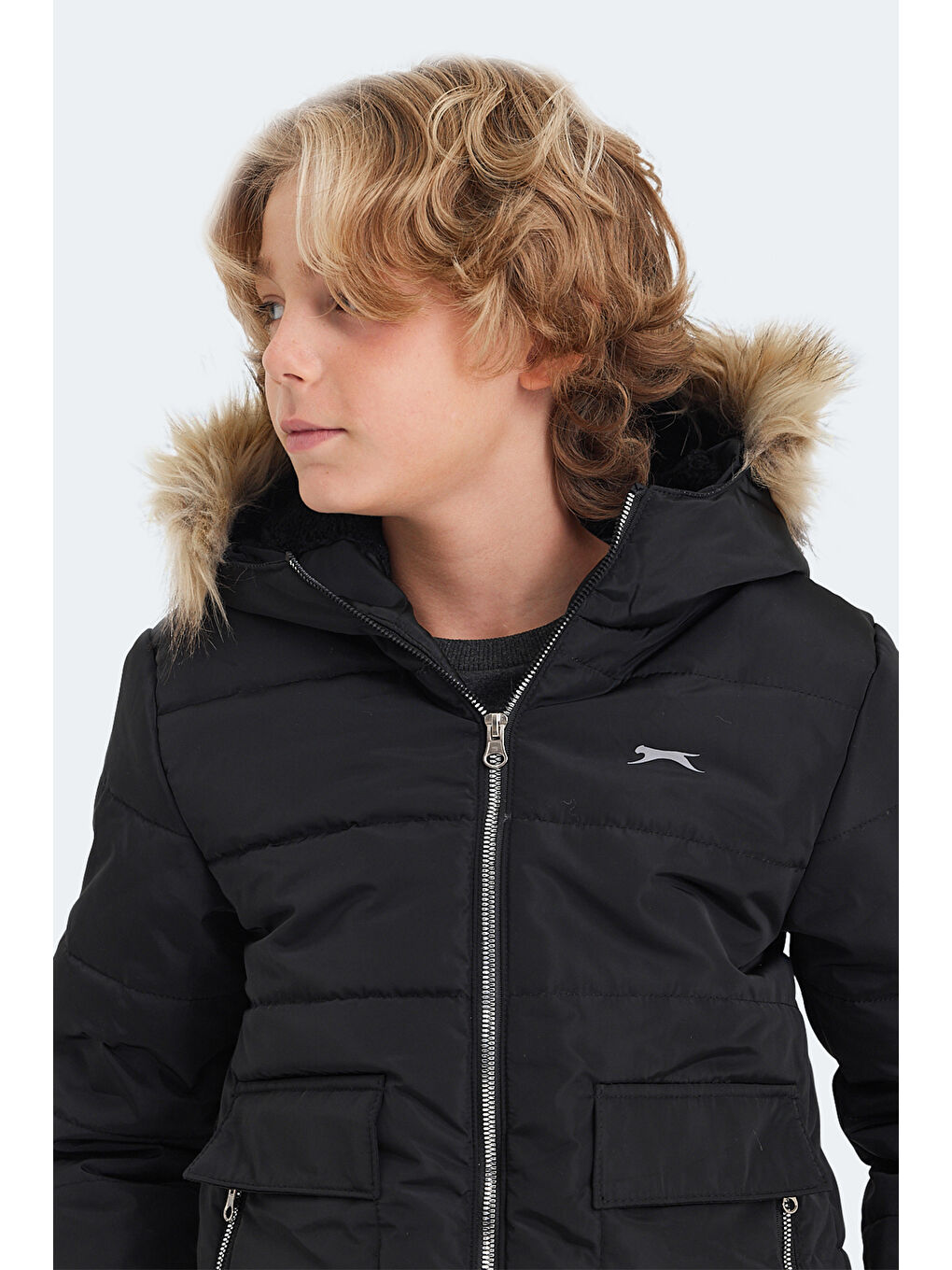 CAMELIA Unisex Çocuk Mont Kaban Siyah-5