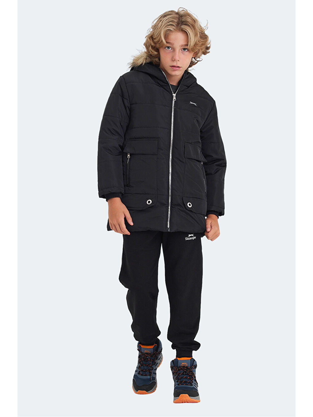 CAMELIA Unisex Çocuk Mont Kaban Siyah-6