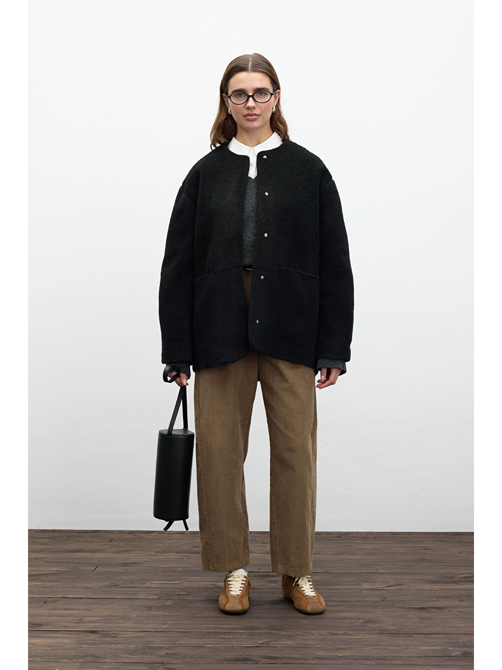 Cepli Kaşe Kaban Siyah