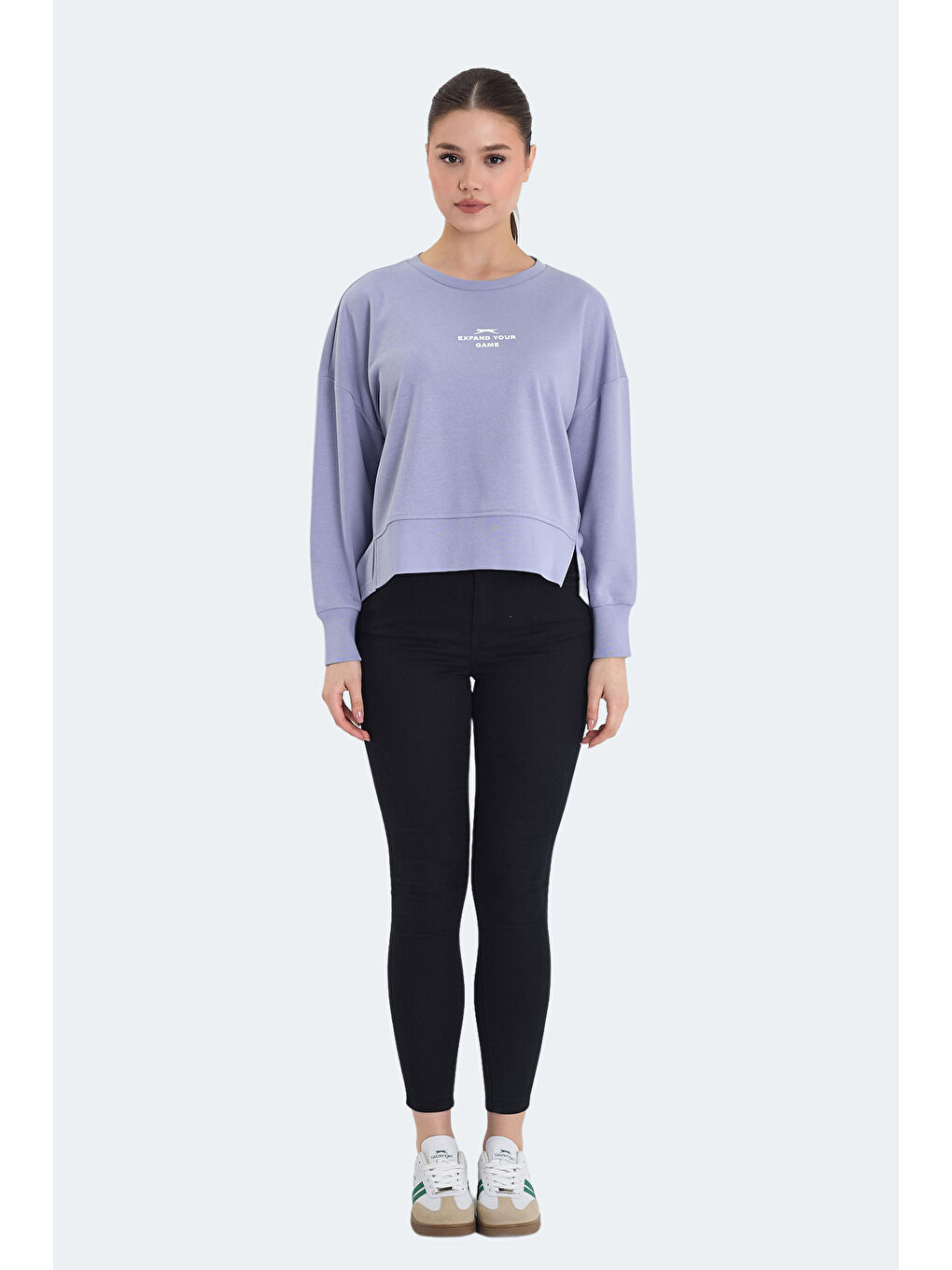 VITAL Kadın Crop Lila Sweatshirt-6