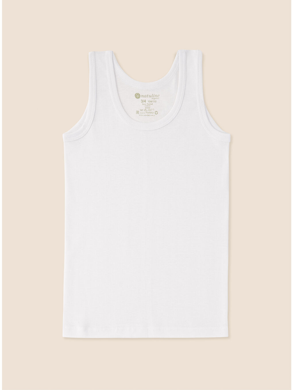 Beyaz Erkek Çocuk Organik Pamuk Ribana 3' Lü Atlet 2002-3-2