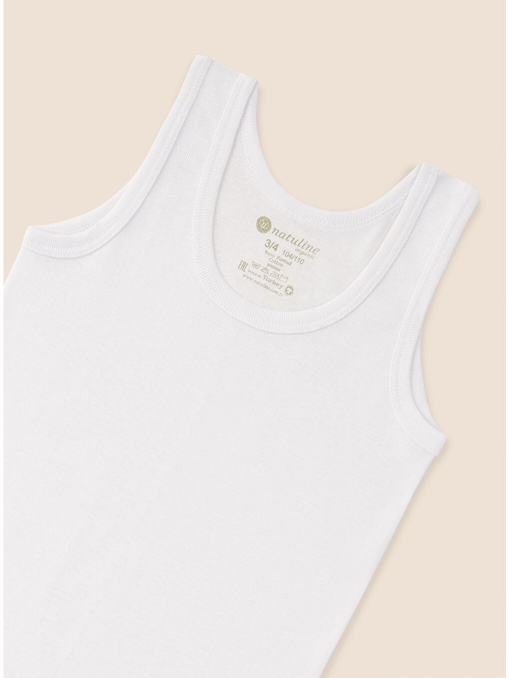 Beyaz Erkek Çocuk Organik Pamuk Ribana 3' Lü Atlet 2002-3-3