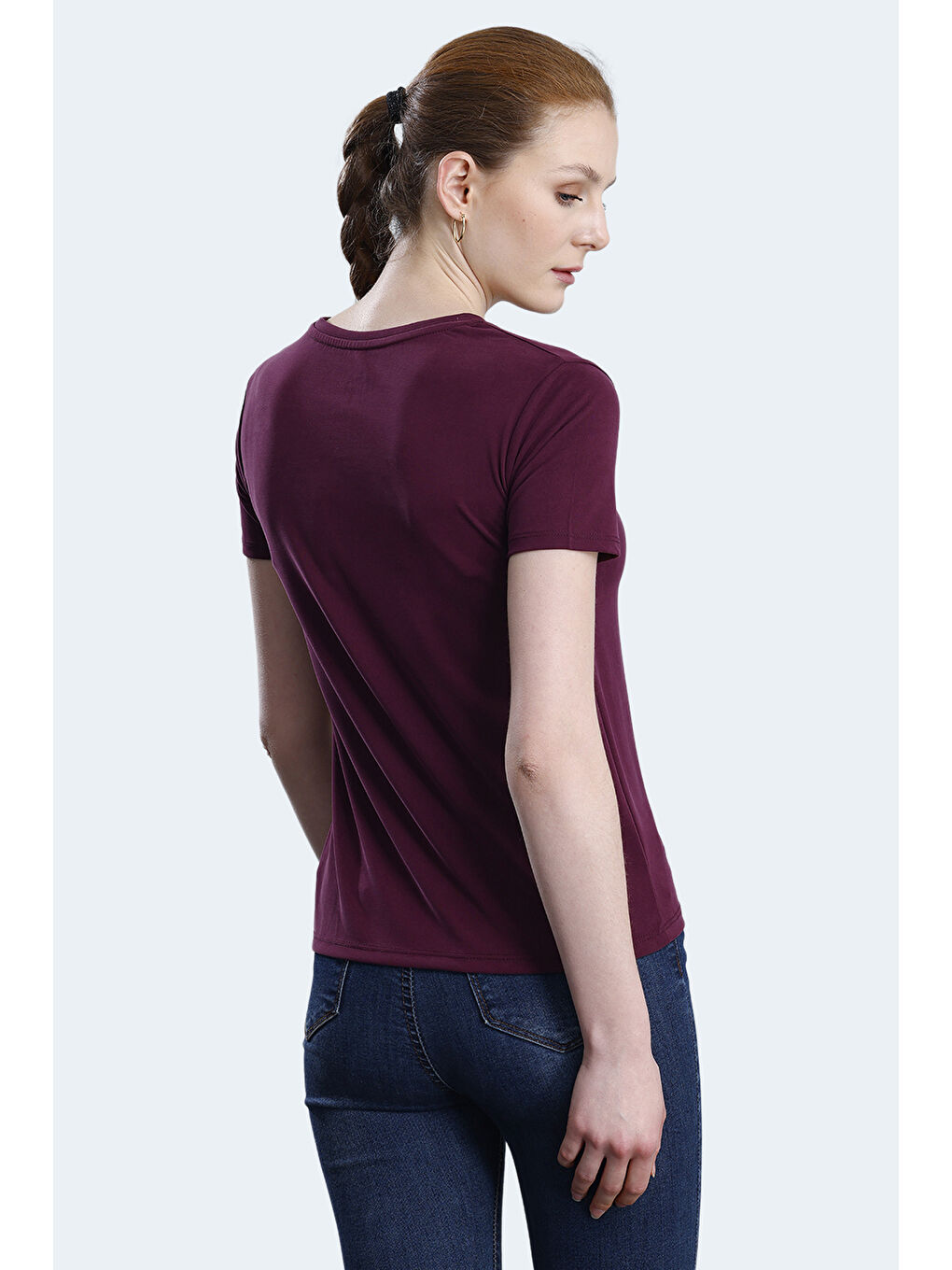 PAYTONS Kadın Mürdüm Tişört-1