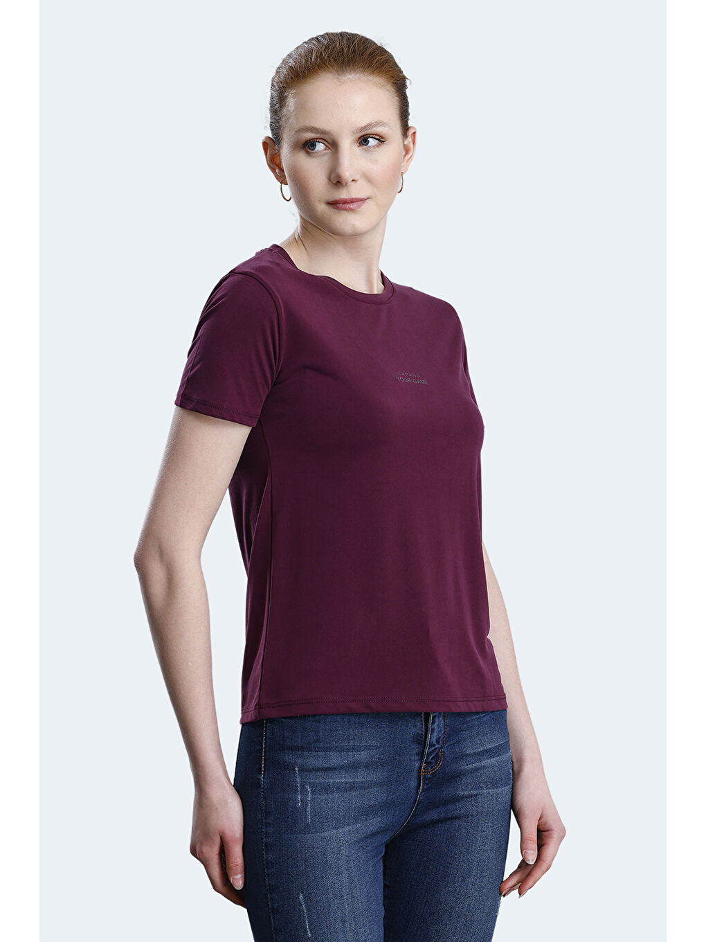 PAYTONS Kadın Mürdüm Tişört-2