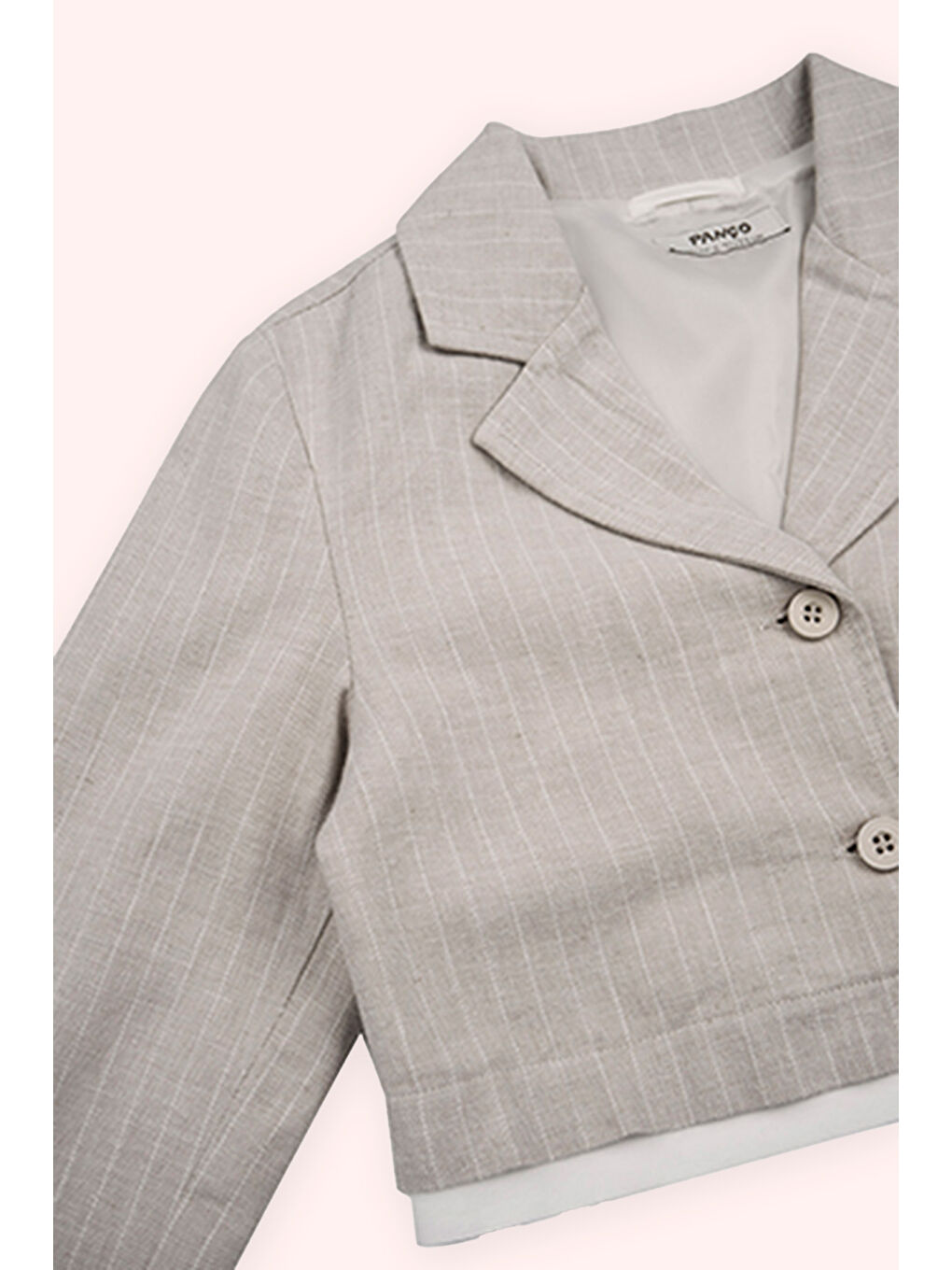 Kız Çocuk Çizgili Bej Ceket-1