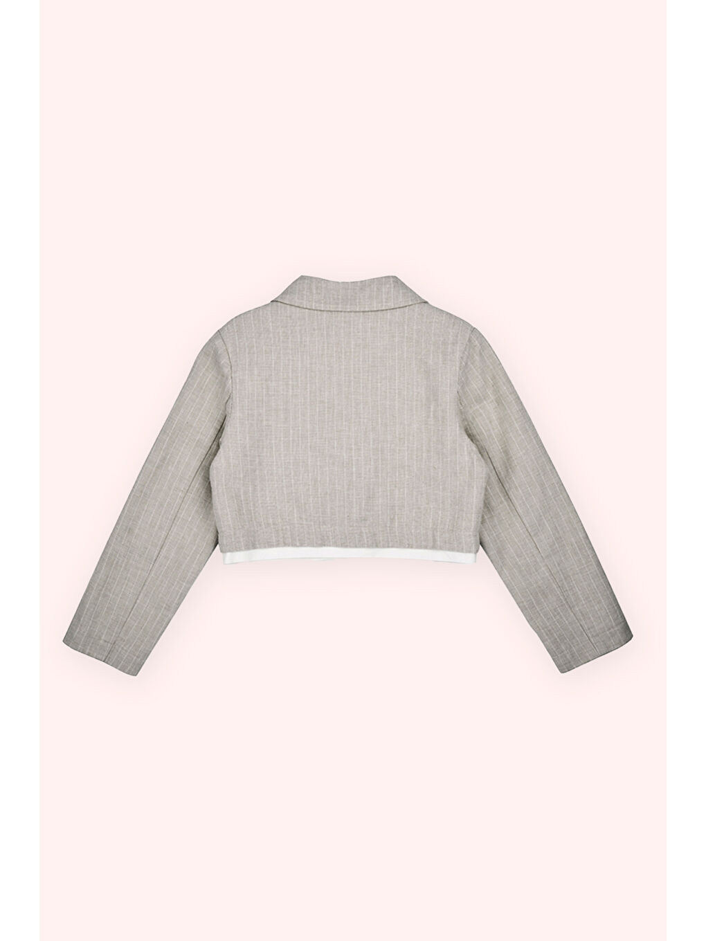 Kız Çocuk Çizgili Bej Ceket-2