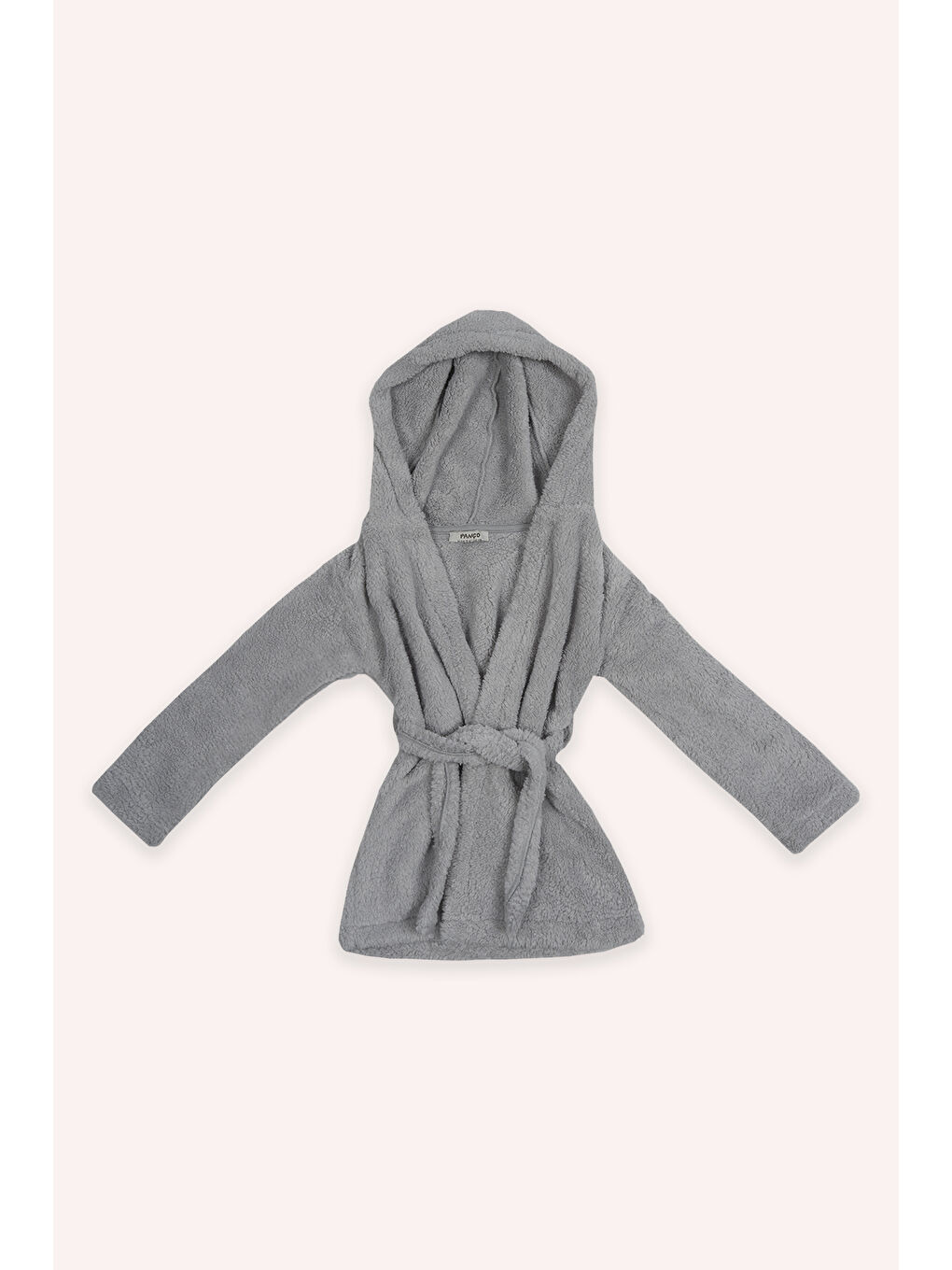 Unisex Gri Pelüş Sabahlık