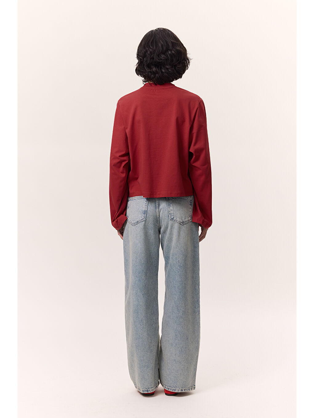 Uzun Kollu Kısa Tshırt Kırmızı-3