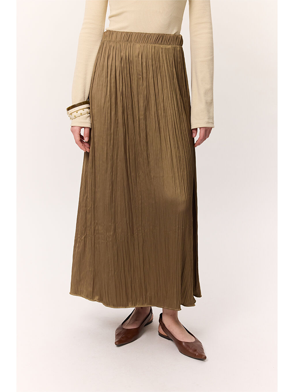 Kahverengi Crush Saten Etek Toprak-2