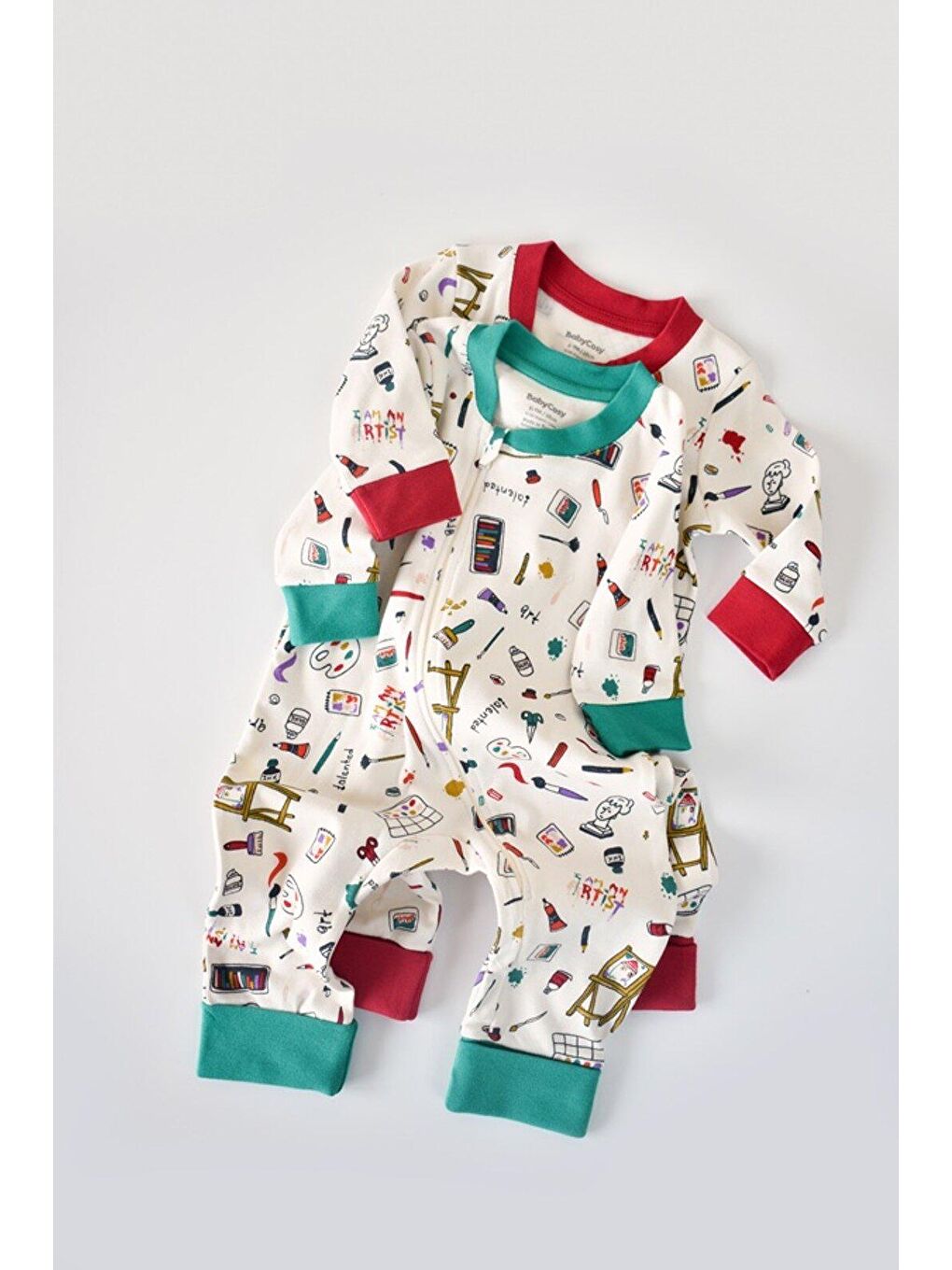 Yeşil 2'li Fermuarlı Tulum