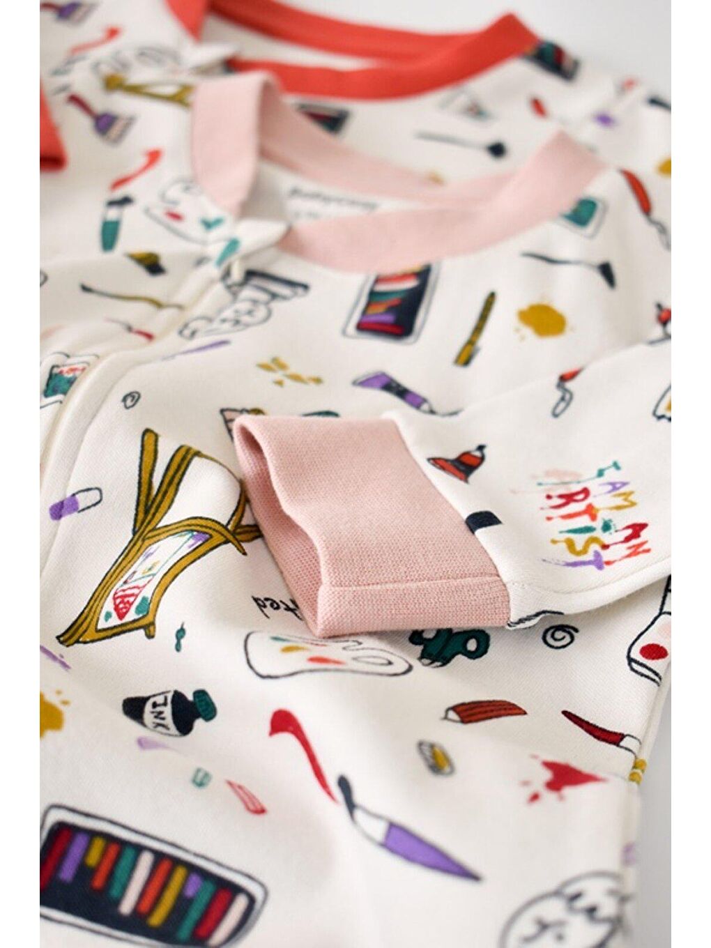 Beyaz 2'li Fermuarlı Tulum-3