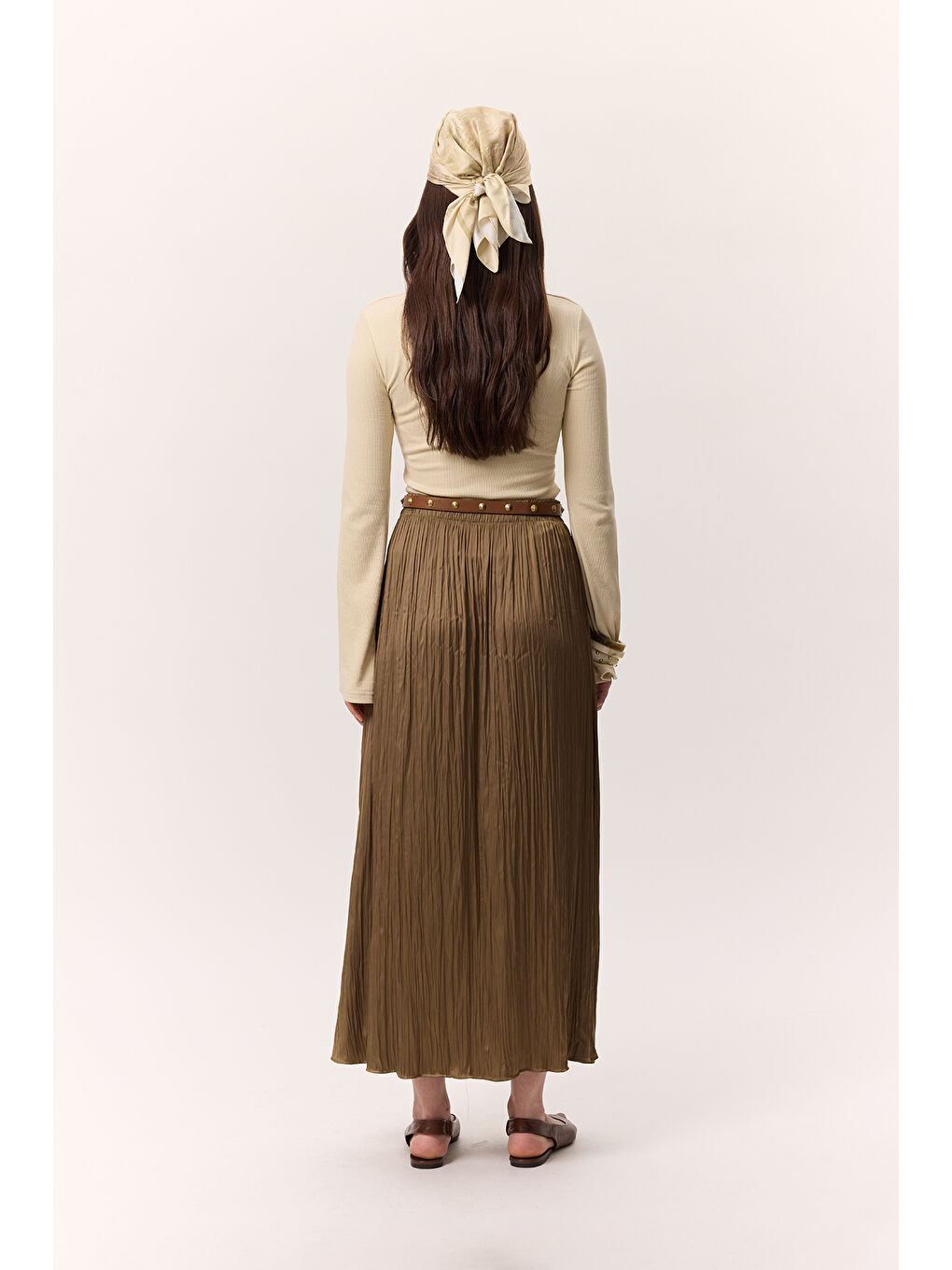 Kahverengi Crush Saten Etek Toprak-5