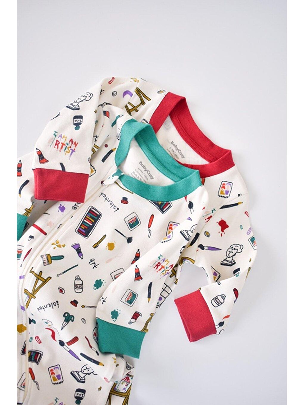 Yeşil 2'li Fermuarlı Tulum-2