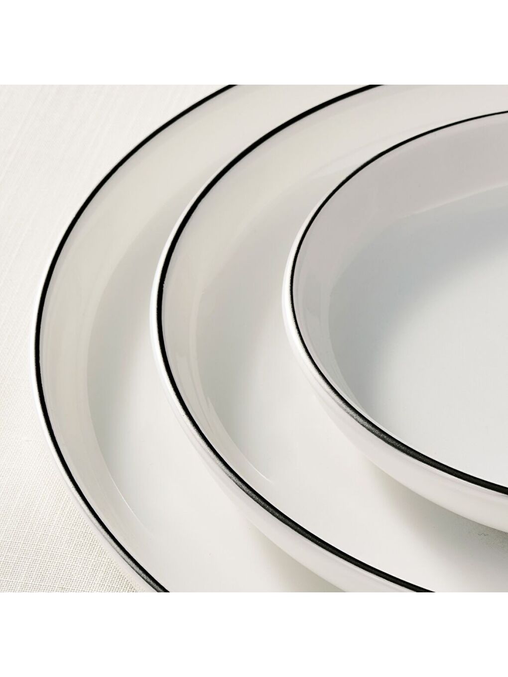 Ekru Bilbao 3 Parça 27 cm Servis Tabağı Siyah File-2