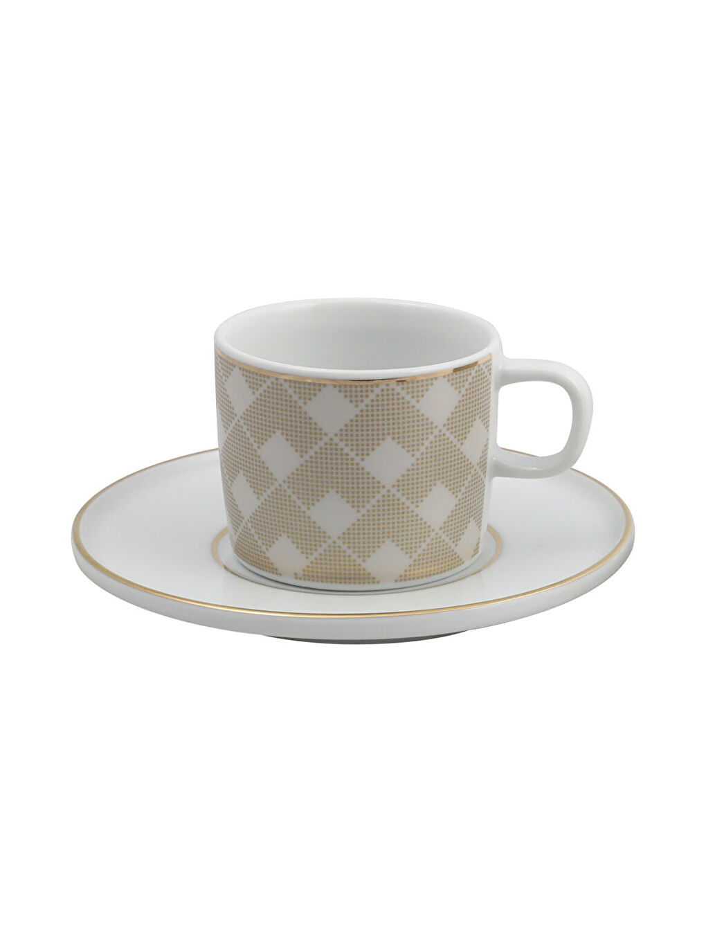 Ekru Mental 4 Parça 2 Kişilik Kahve Takımı 4943-1