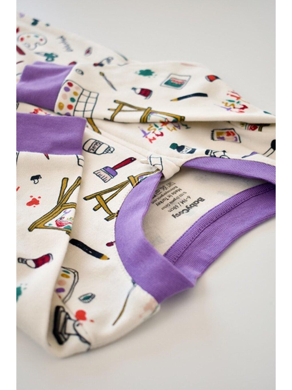 Mor 2'li Fermuarlı Patikli Tulum-3