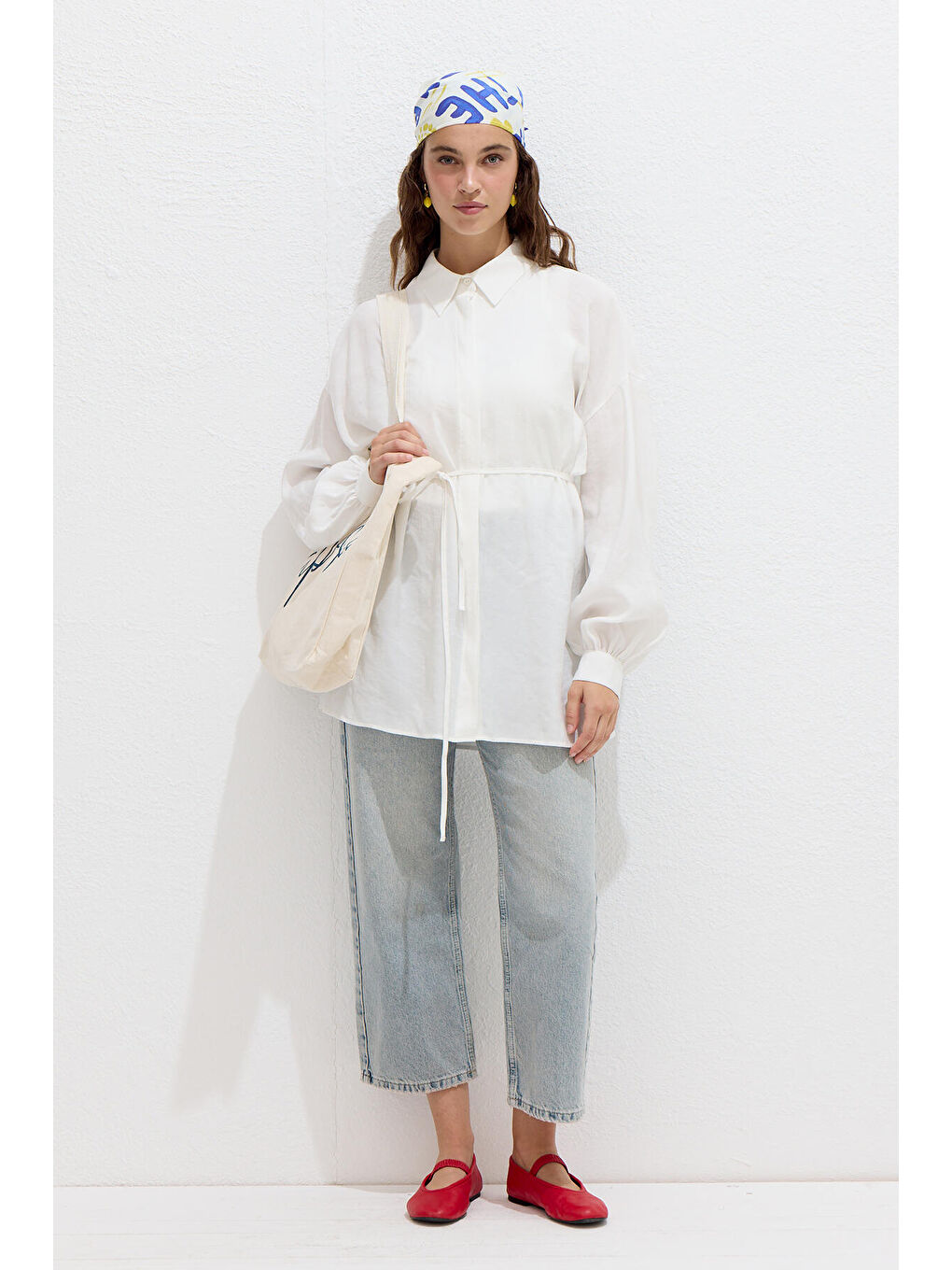 Lyocell Rahat Gömlek Ekru-1