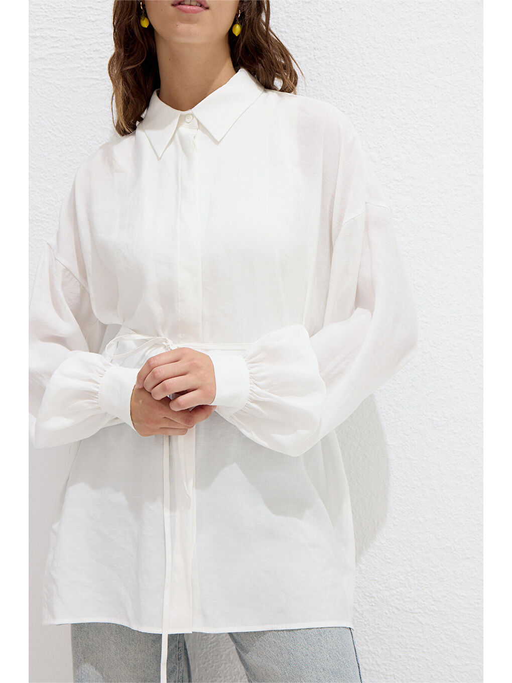 Lyocell Rahat Gömlek Ekru-2