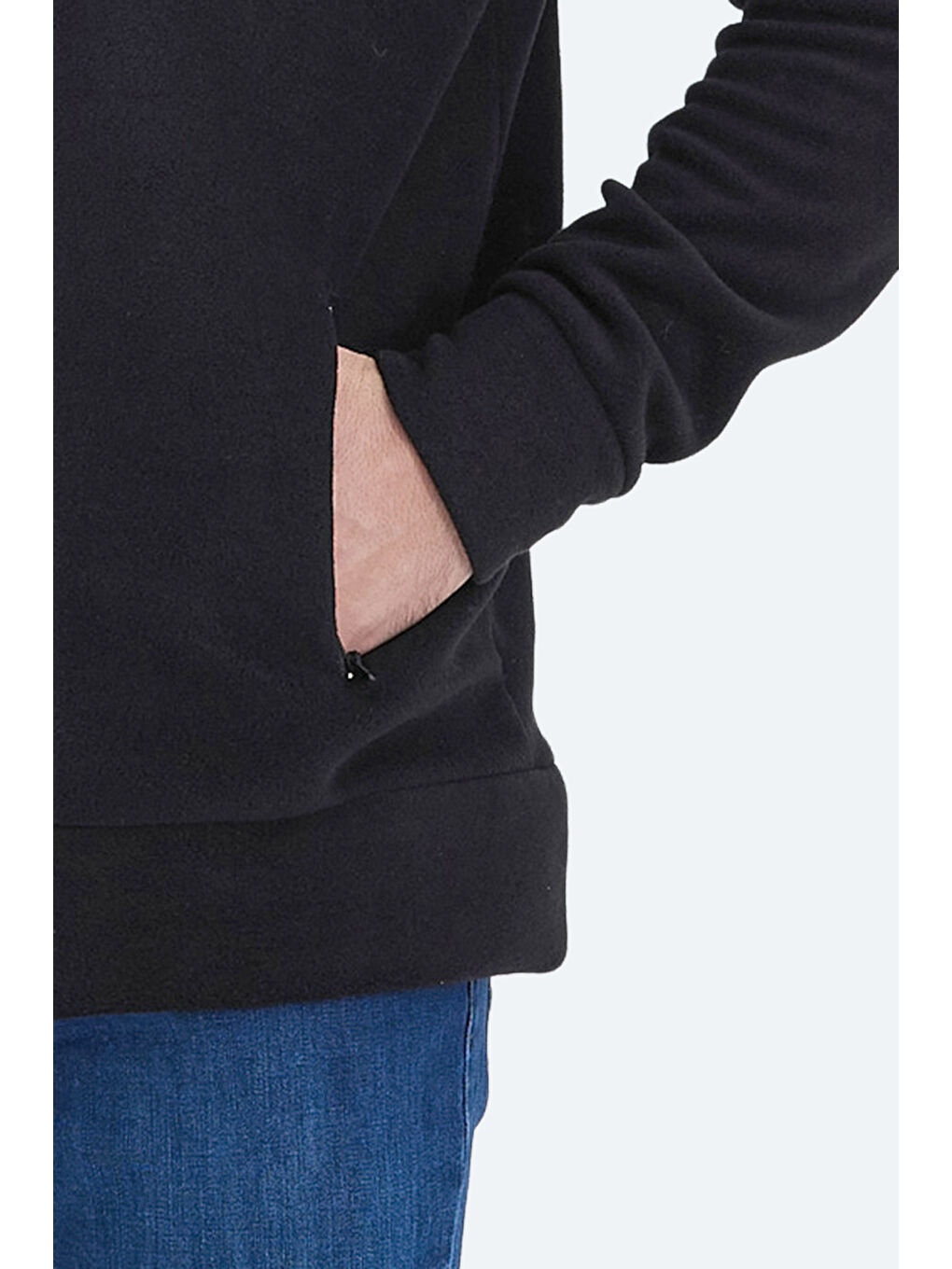 Erkek Fermuarlı Sweatshirt Siyah-5
