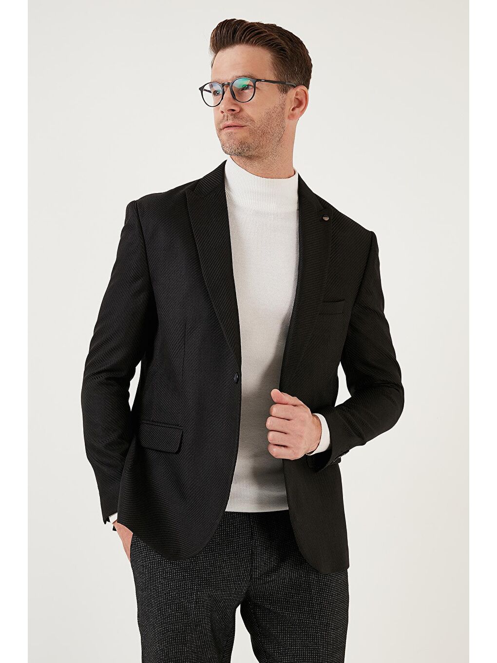 Buratti Siyah 6 Drop Çift Yırtmaçlı Slim Fit Blazer Ceket 659001 - 2