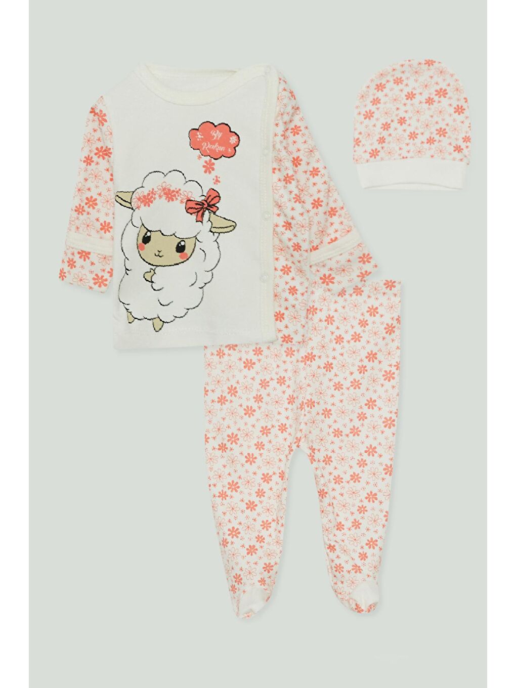 Beyaz Üçlü Zıbın Takım Kız Bebek Hastane Seti