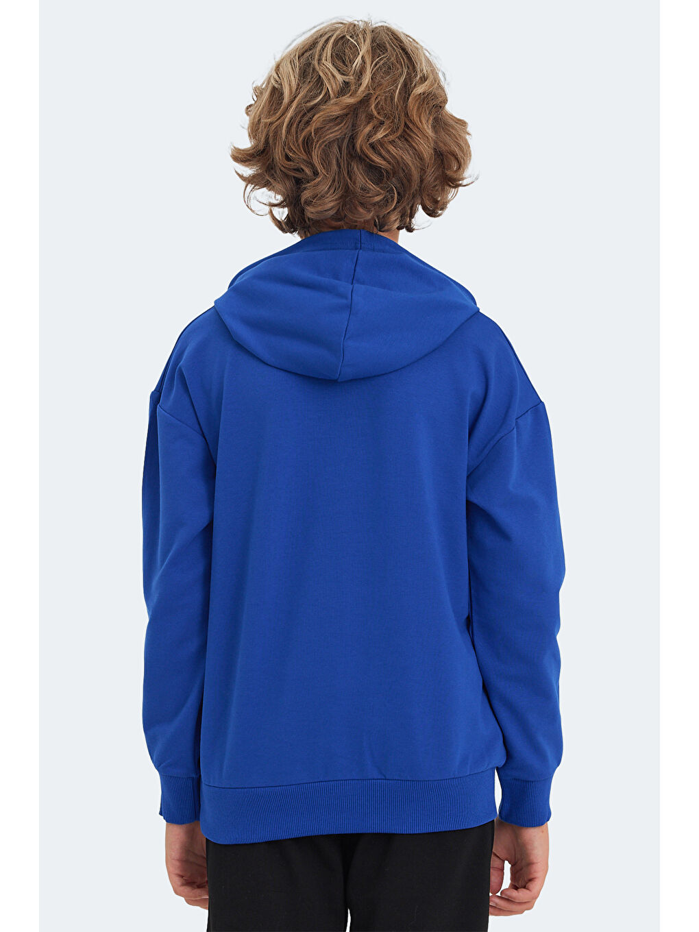 LAYO Unisex Çocuk Kapüşonlu Saks Mavi Sweatshirt-1
