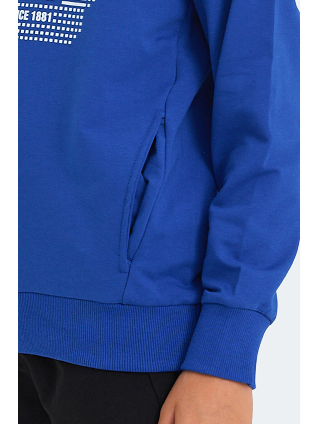 LAYO Unisex Çocuk Kapüşonlu Saks Mavi Sweatshirt-5