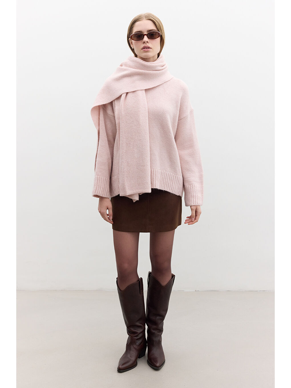 Oversize Yumuşak Kazak Pembe