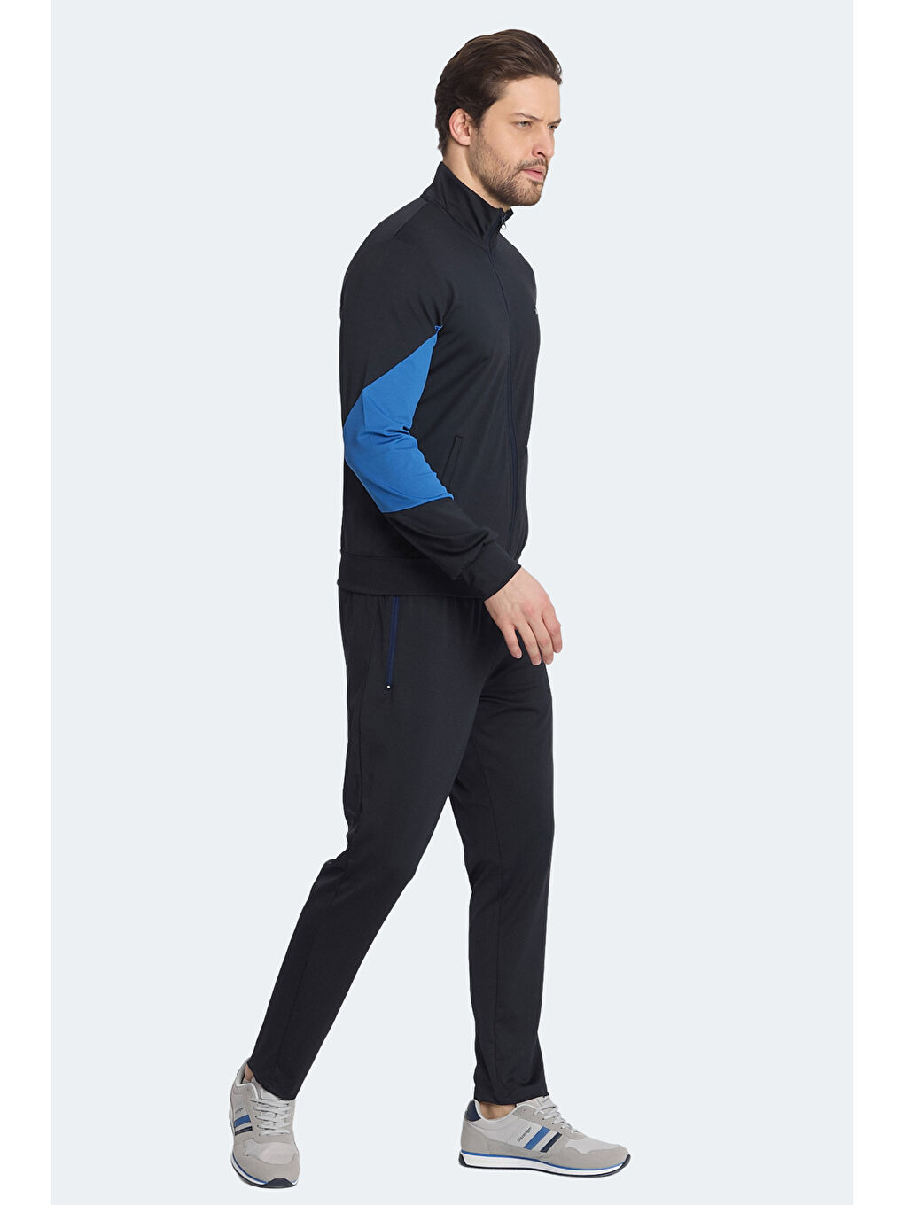 RAPID Erkek Fermuarlı Dik Yaka Cepli Lacivert Eşofman Takımı-2
