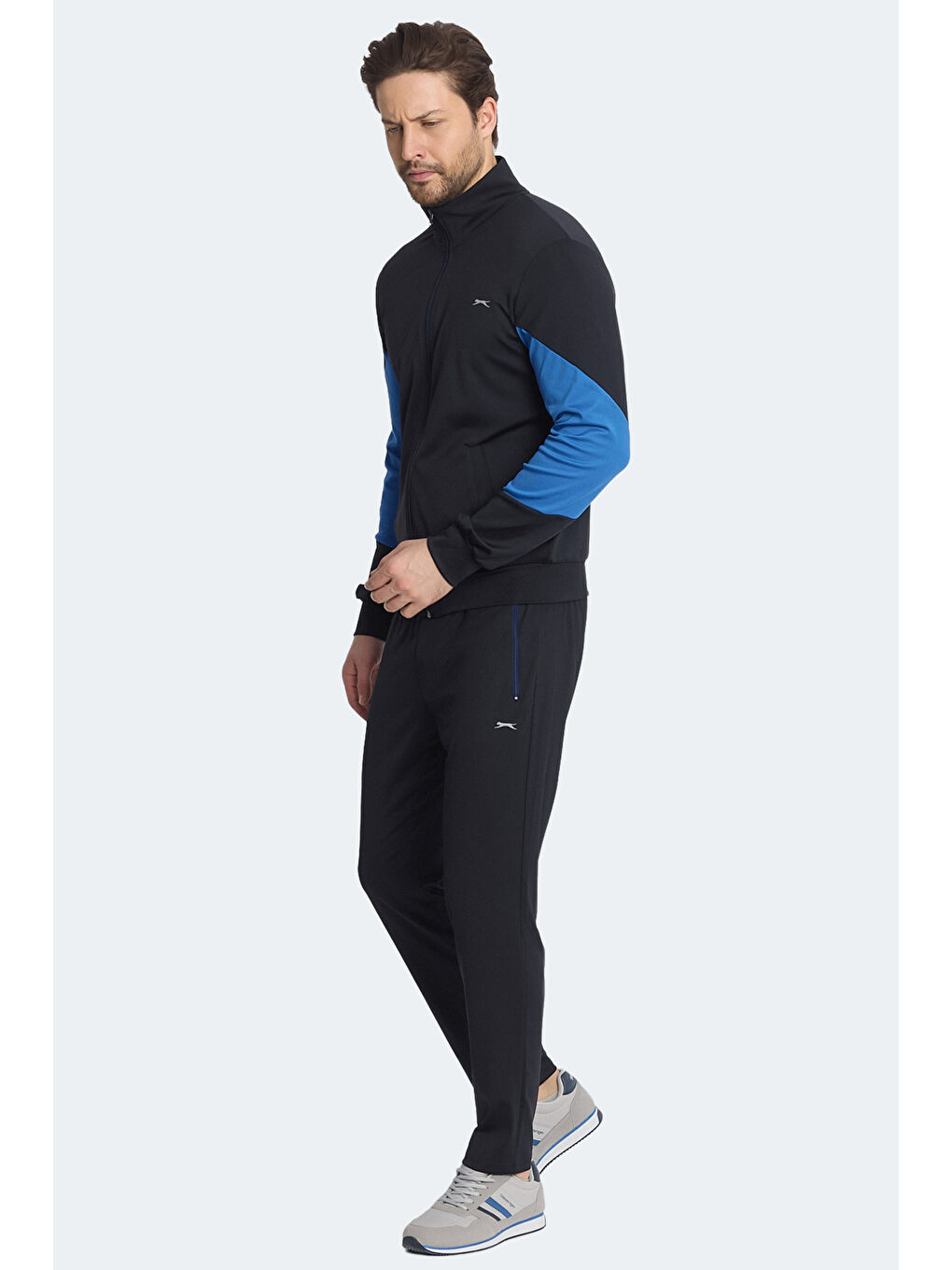 RAPID Erkek Fermuarlı Dik Yaka Cepli Lacivert Eşofman Takımı-3