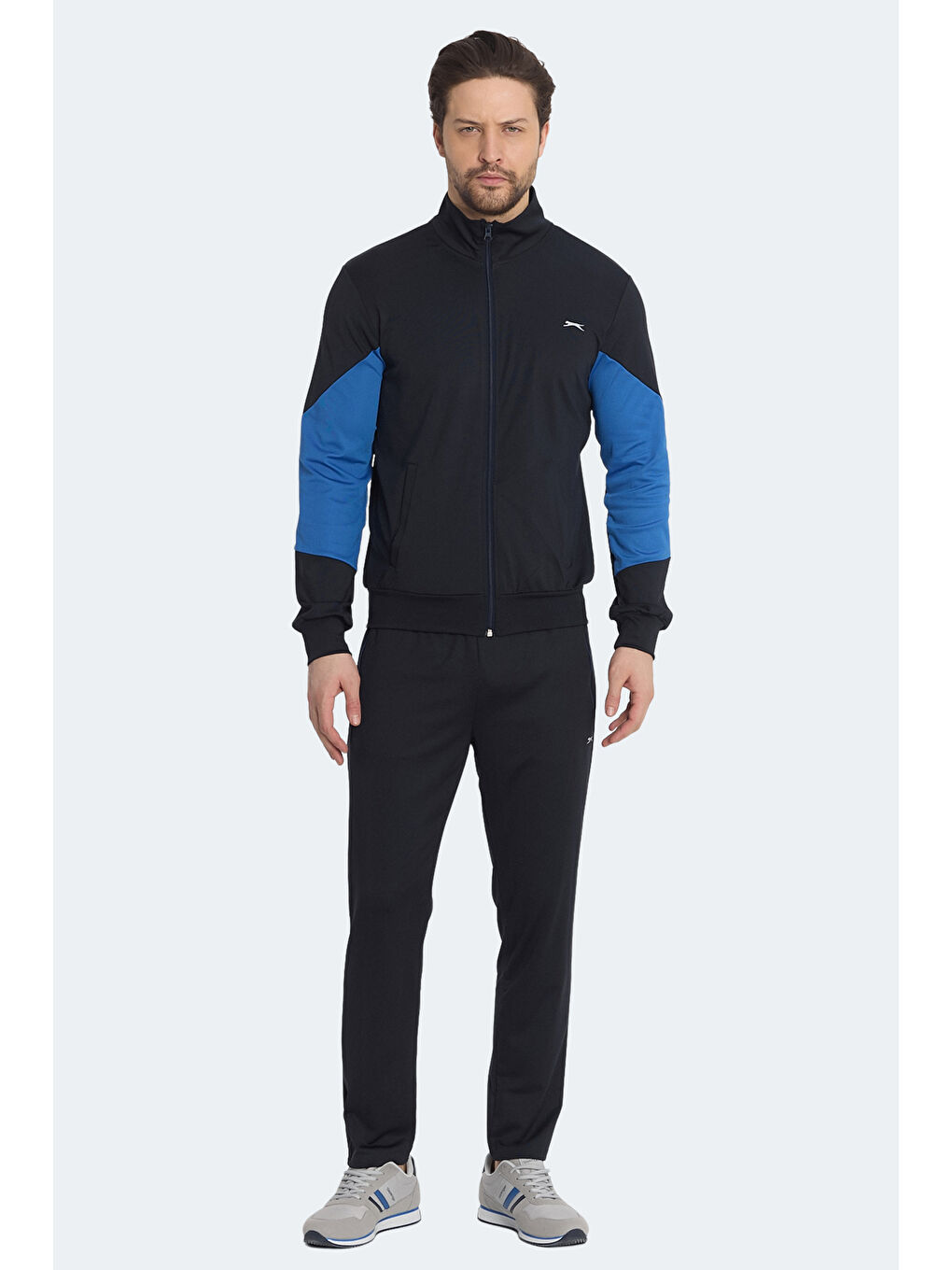 RAPID Erkek Fermuarlı Dik Yaka Cepli Lacivert Eşofman Takımı-6