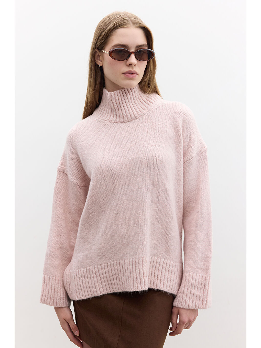 Oversize Yumuşak Kazak Pembe-2