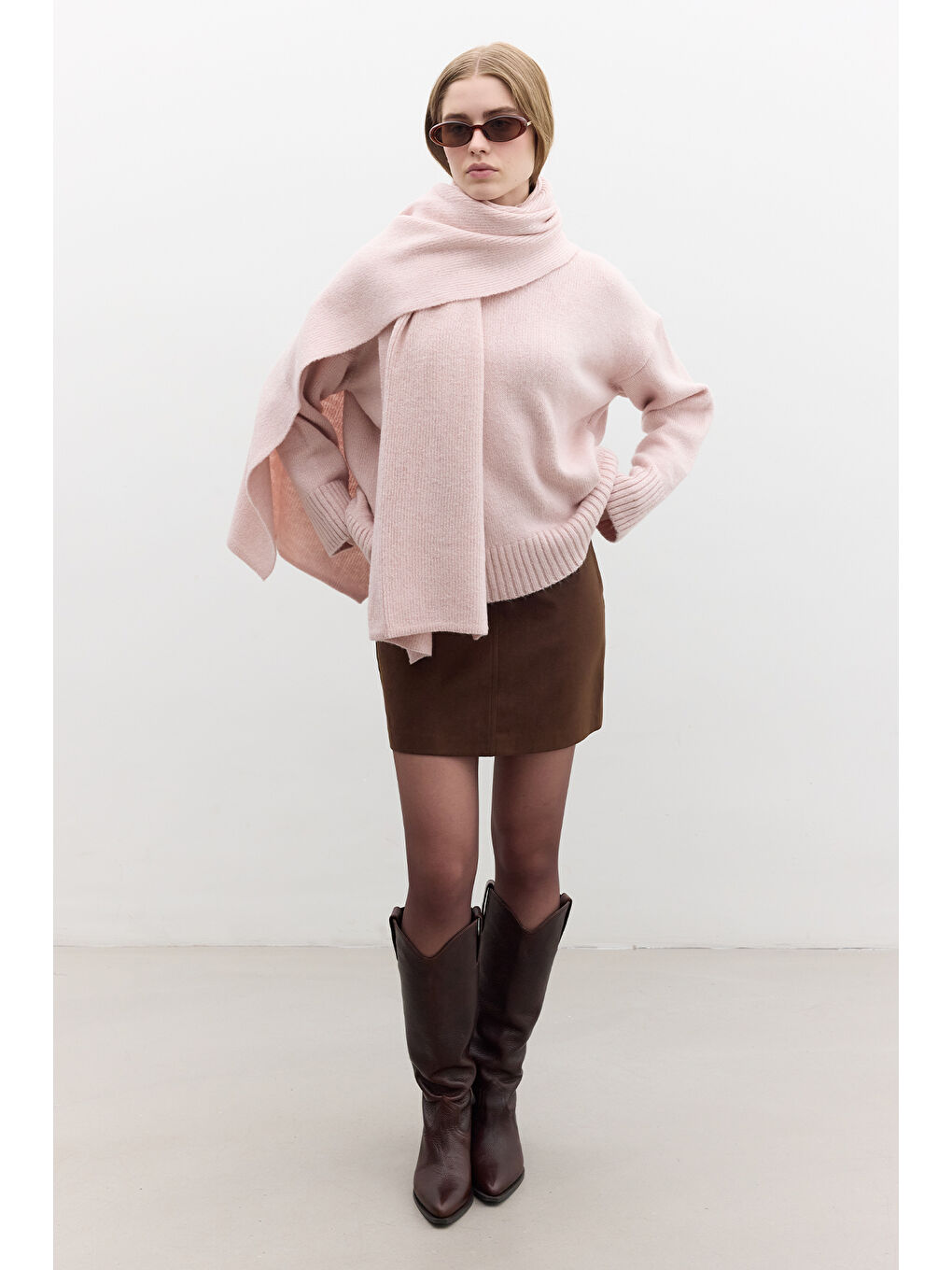 Oversize Yumuşak Kazak Pembe-3