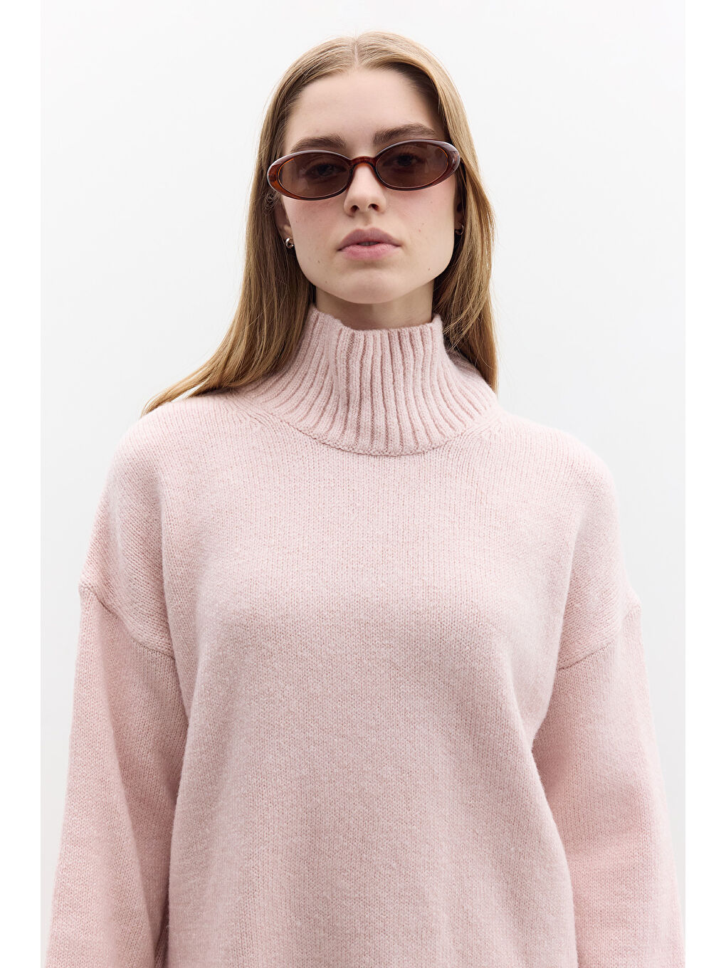 Oversize Yumuşak Kazak Pembe-5