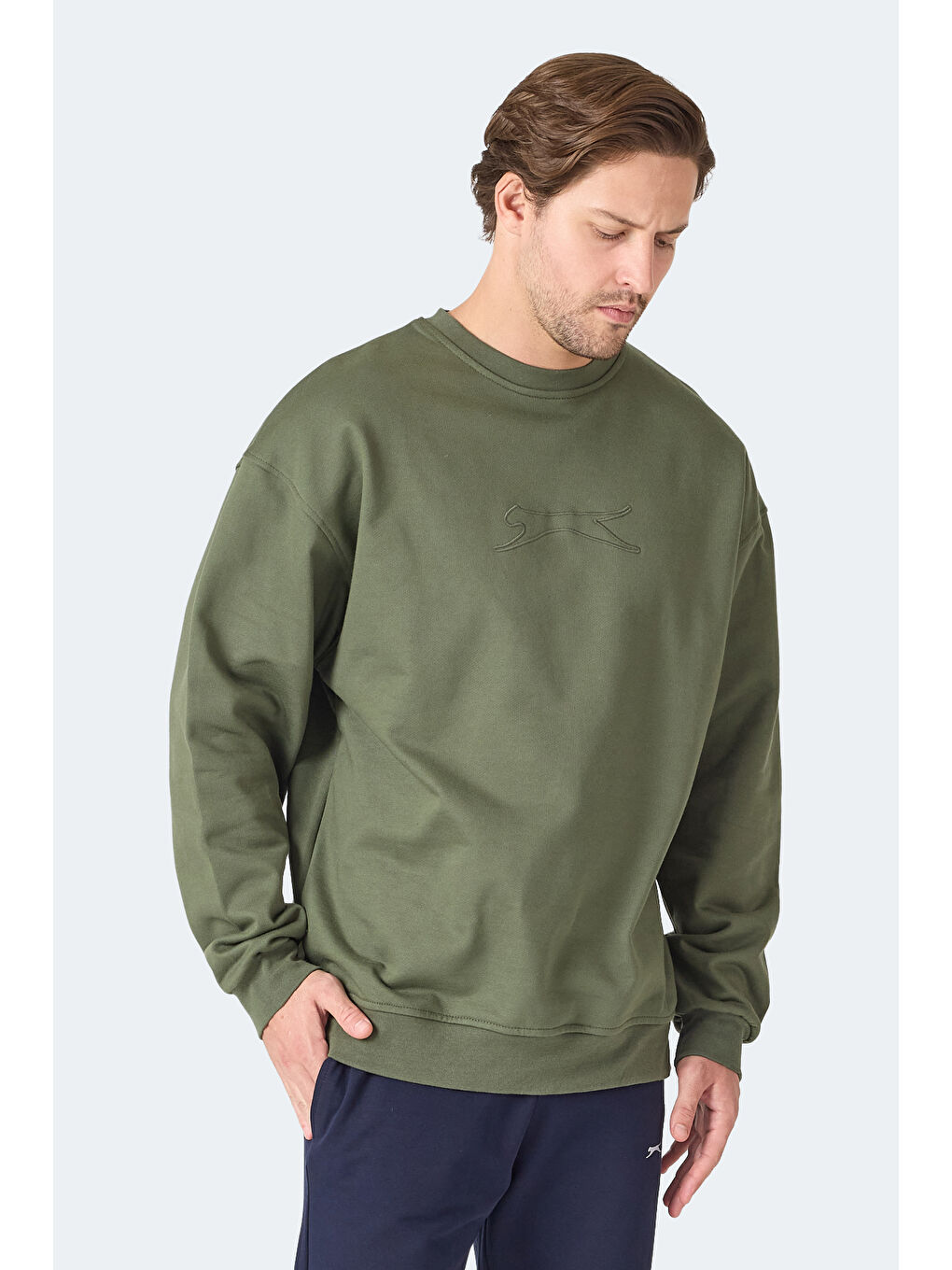 VADIK Oversize Erkek Haki Sweatshirt-2