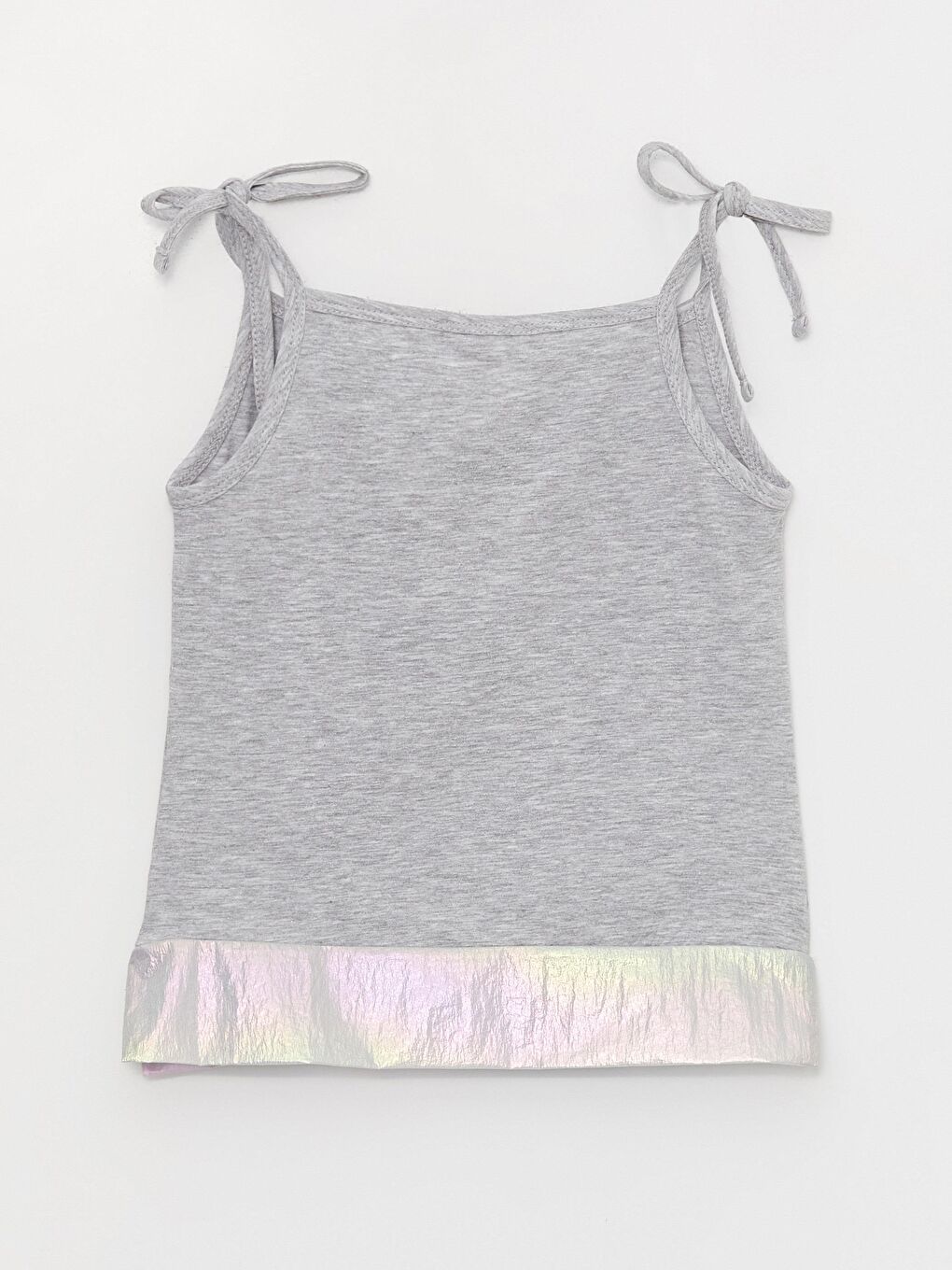 Gri Kız Çocuk Askılı Paris Bluz-2