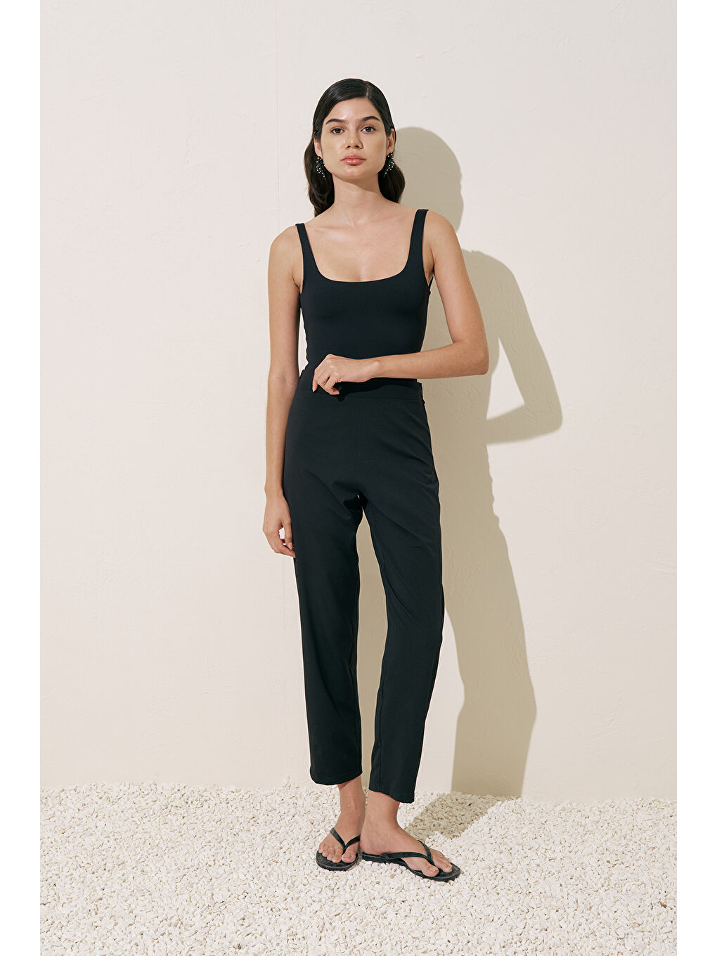 Düz Kesim Mayo Pantolon Siyah-2