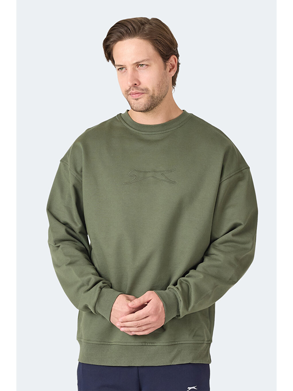 VADIK Oversize Erkek Haki Sweatshirt-6