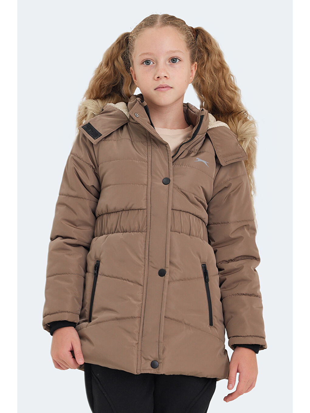 CANDY Kız Çocuk Kapüşonlu Bej Mont & Kaban