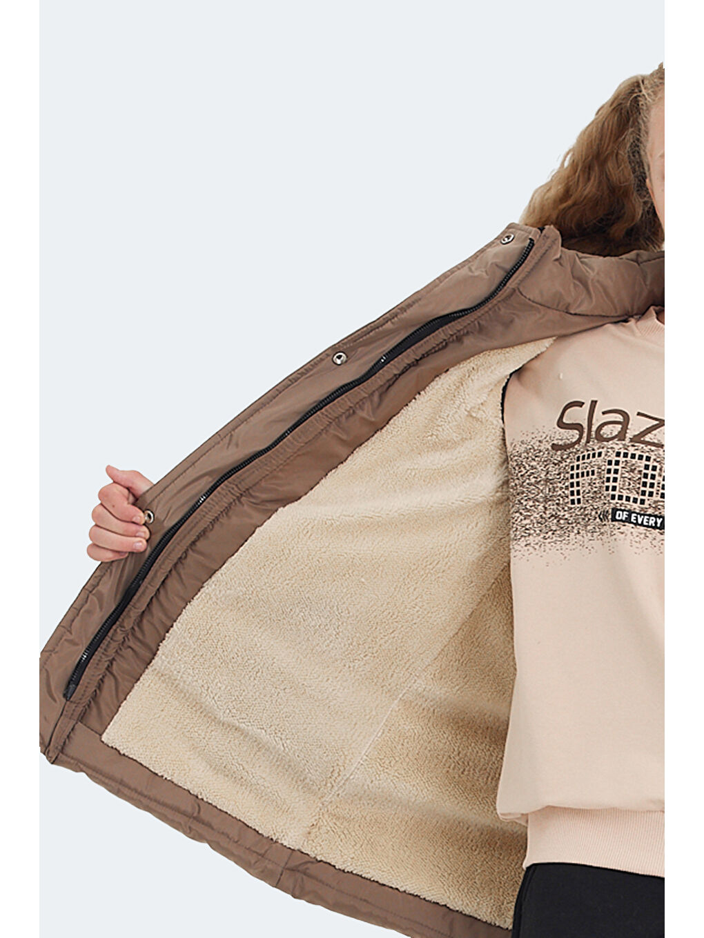 CANDY Kız Çocuk Kapüşonlu Bej Mont & Kaban-2