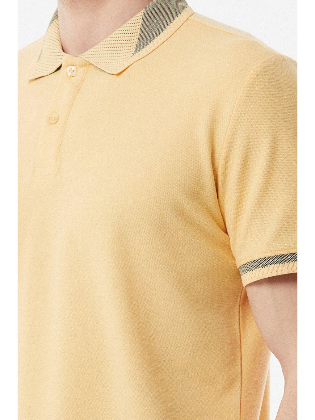 Sarı Polo Yaka Slim Fit Tişört-3