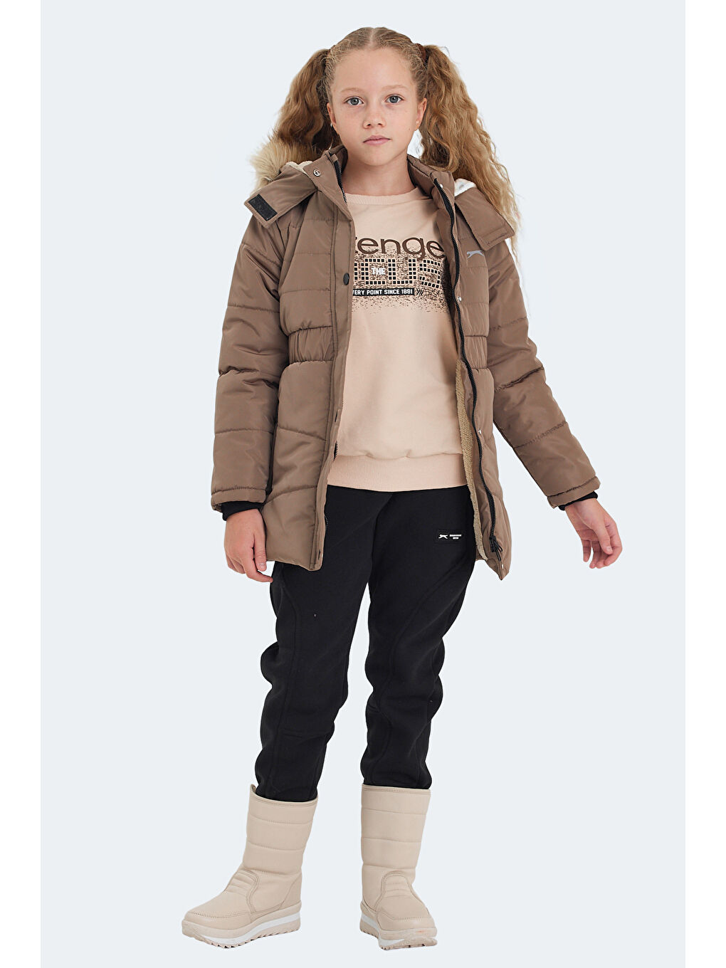 CANDY Kız Çocuk Kapüşonlu Bej Mont & Kaban-6