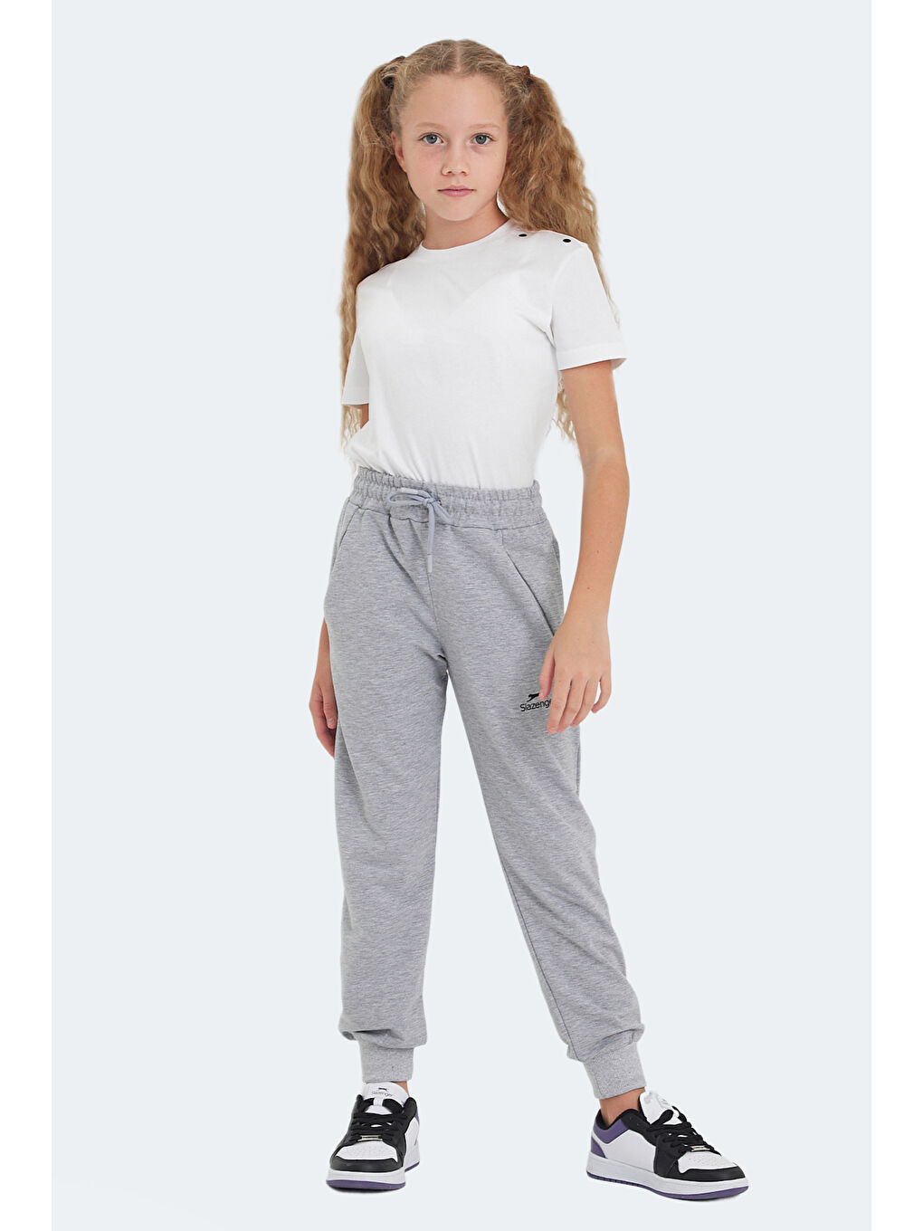 LEGY IN Unisex Çocuk Cepli Taş Gri Eşofman Altı-6