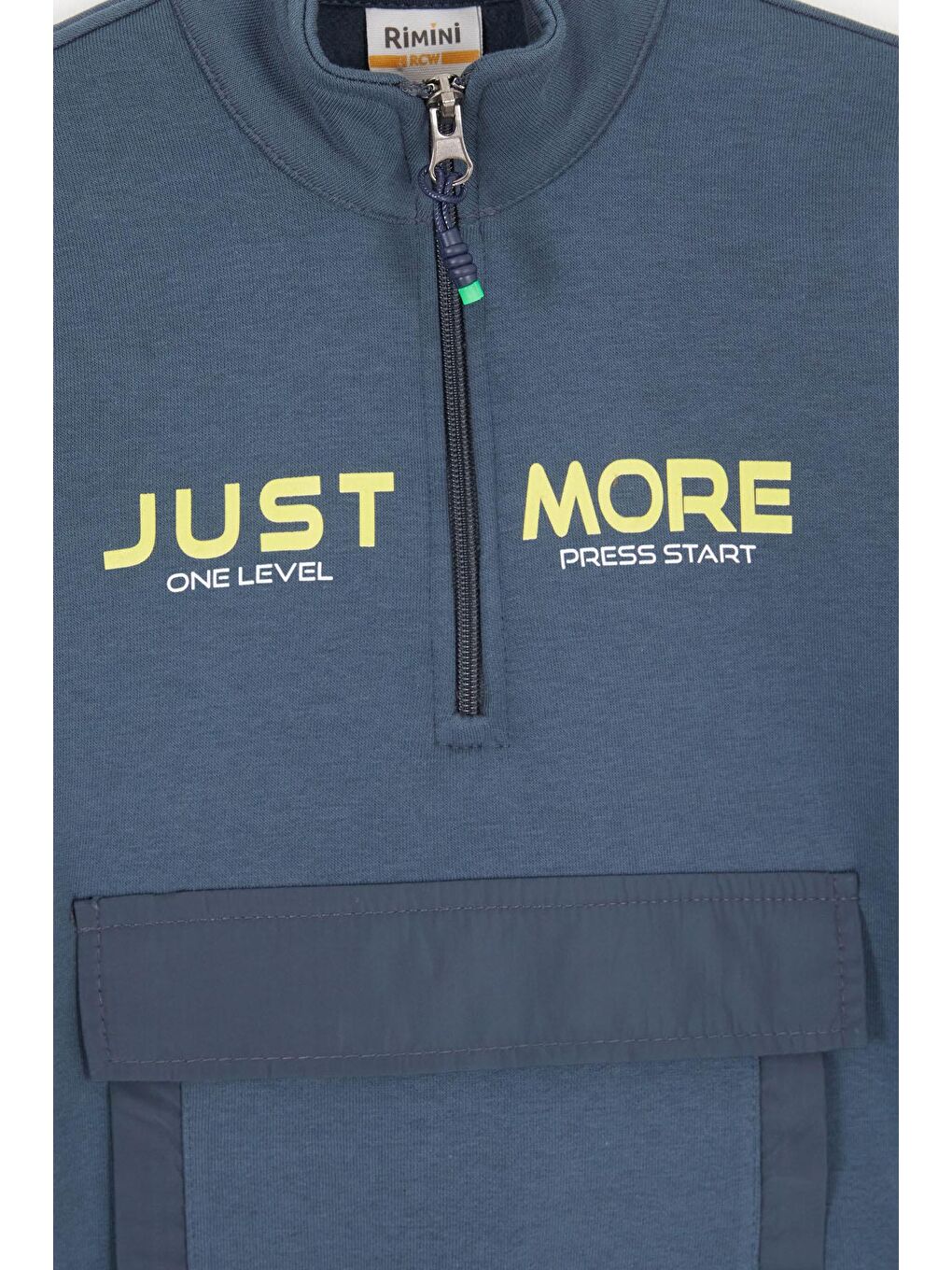 Mavi Just Baskılı Fermuarlı Yaka Erkek Çocuk Şardonlu Eşofman Takımı 16961-1