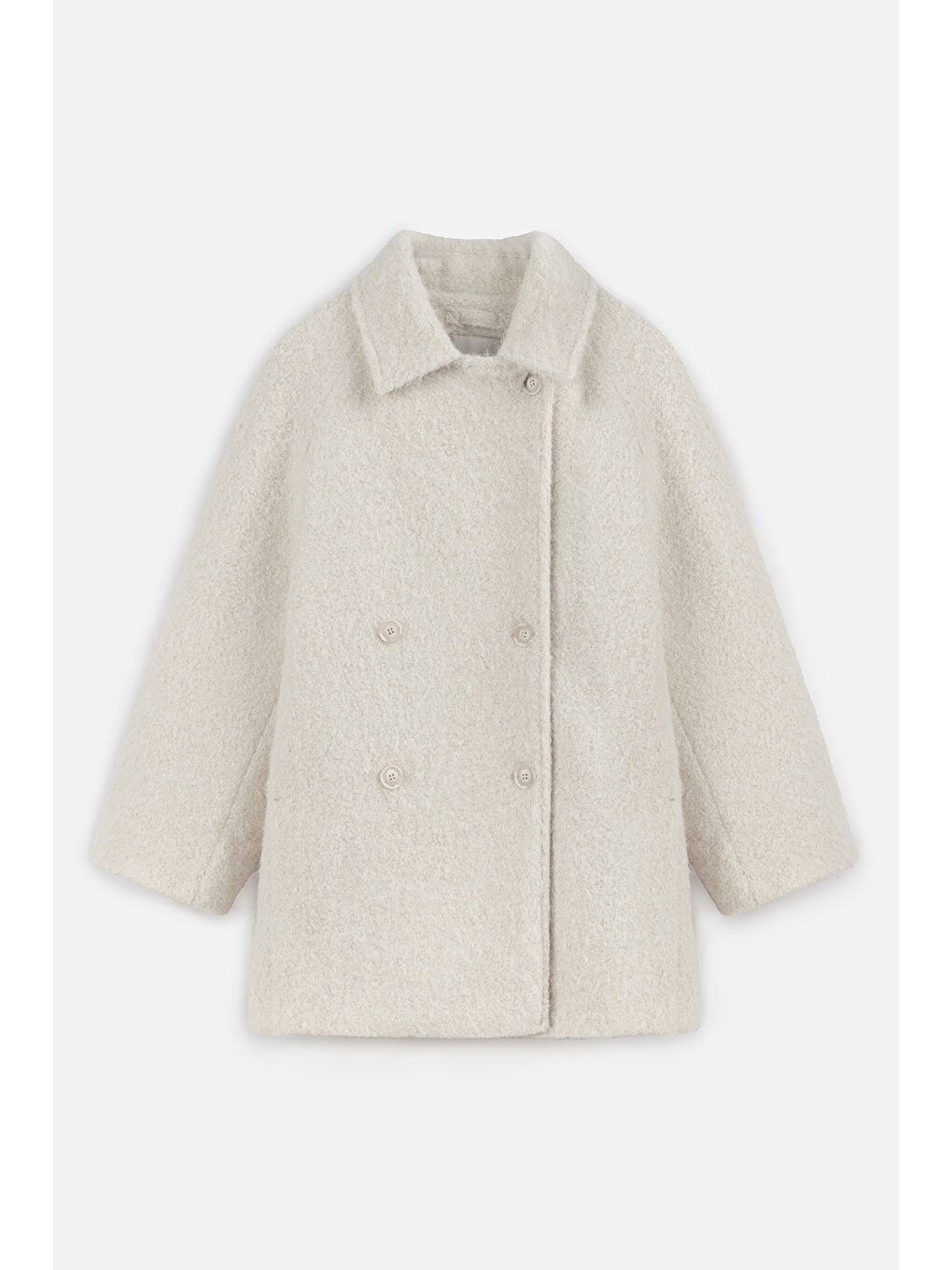 Kruvaze Kapama Kaşe Kaban Ekru-1