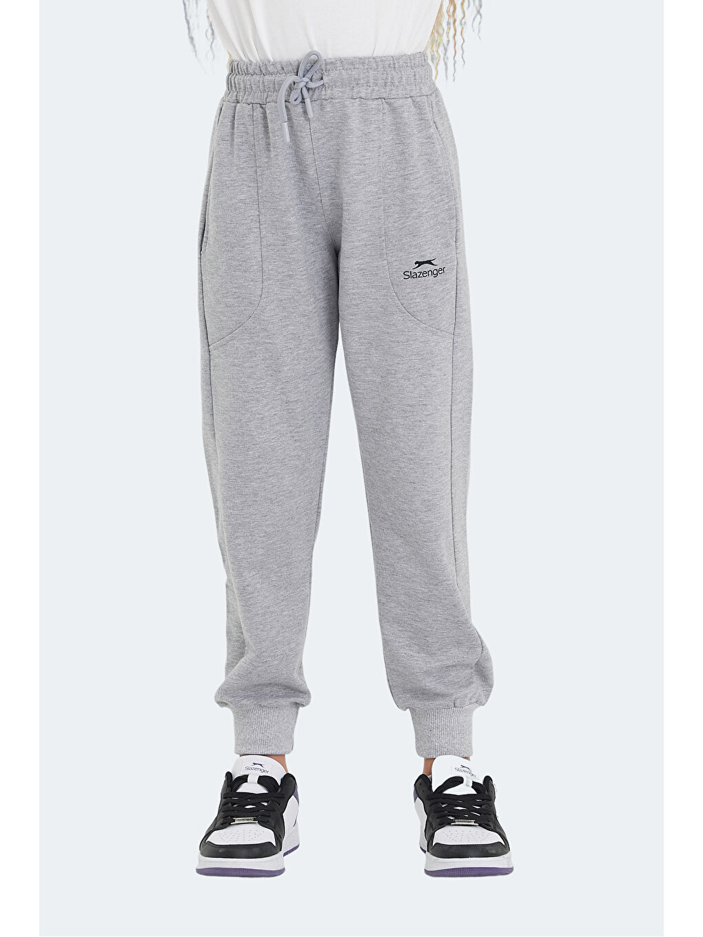 LINE IN Unisex Çocuk Cepli Taş Gri Eşofman Altı-1