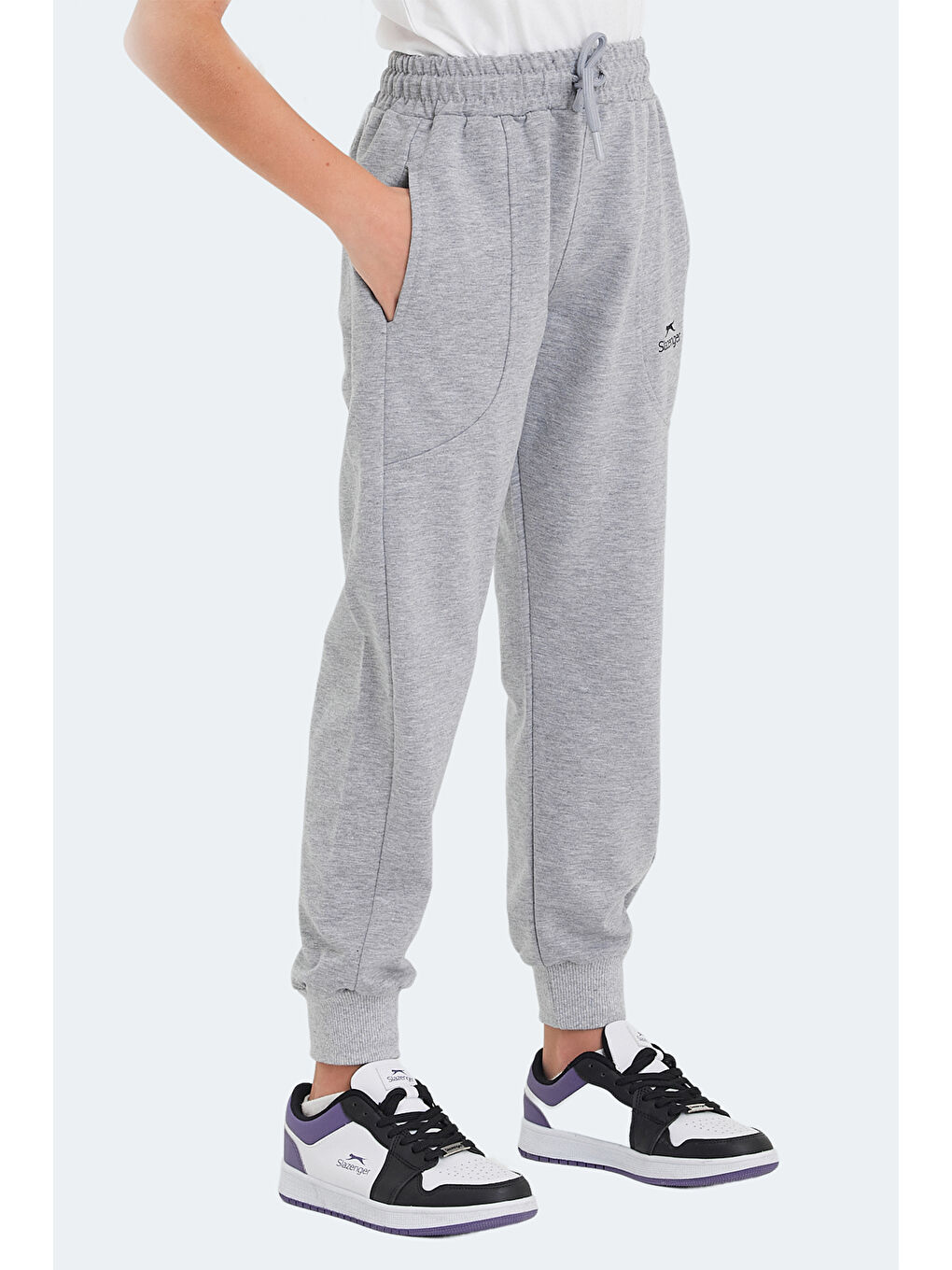 LINE IN Unisex Çocuk Cepli Taş Gri Eşofman Altı-2