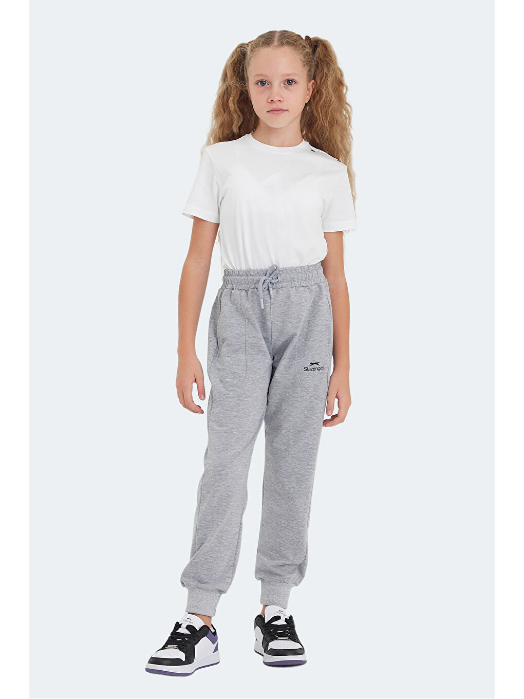 LINE IN Unisex Çocuk Cepli Taş Gri Eşofman Altı-6